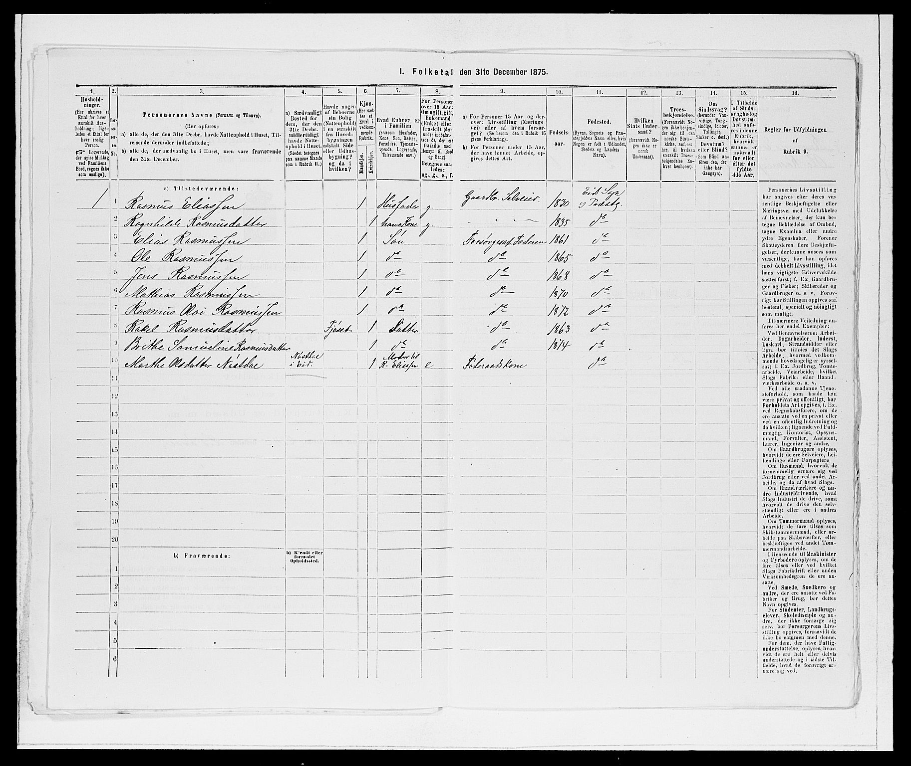 SAB, Folketelling 1875 for 1443P Eid prestegjeld, 1875, s. 433