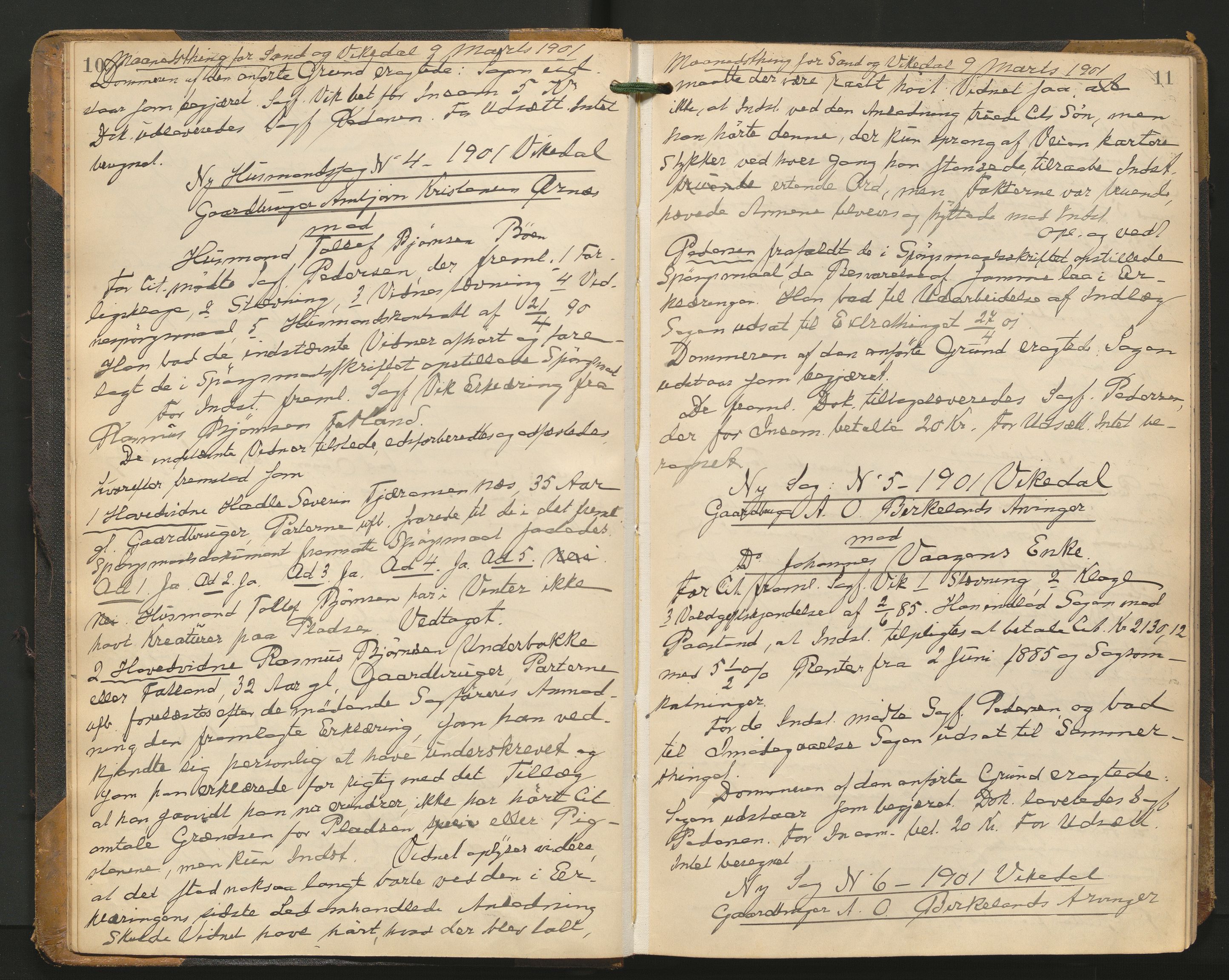 Ryfylke tingrett, AV/SAST-A-100055/001/I/IB/IB0/L0020: Tingbok, Ryfylke, 1901-1903, s. 10-11