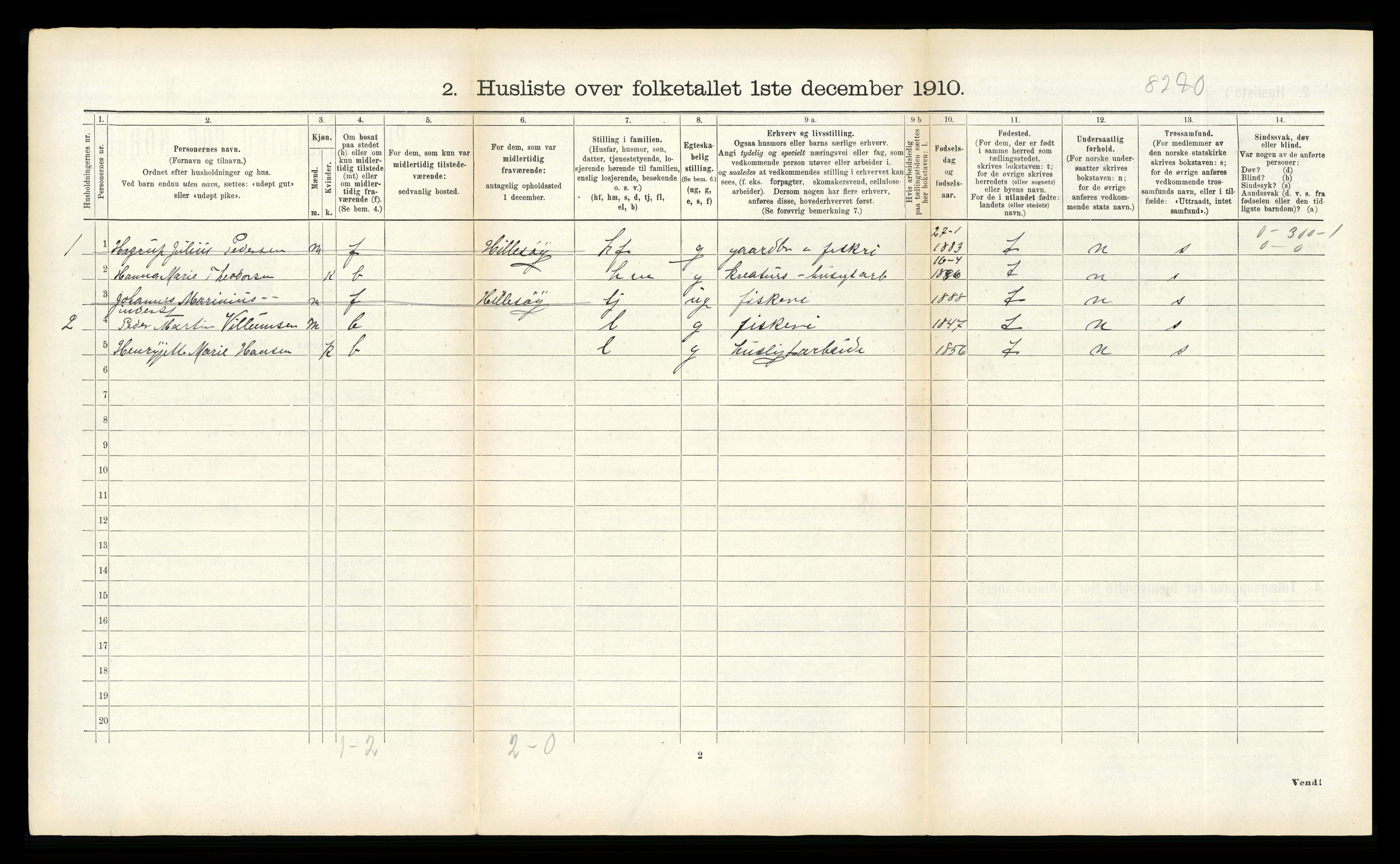 RA, Folketelling 1910 for 1934 Tromsøysund herred, 1910, s. 1318