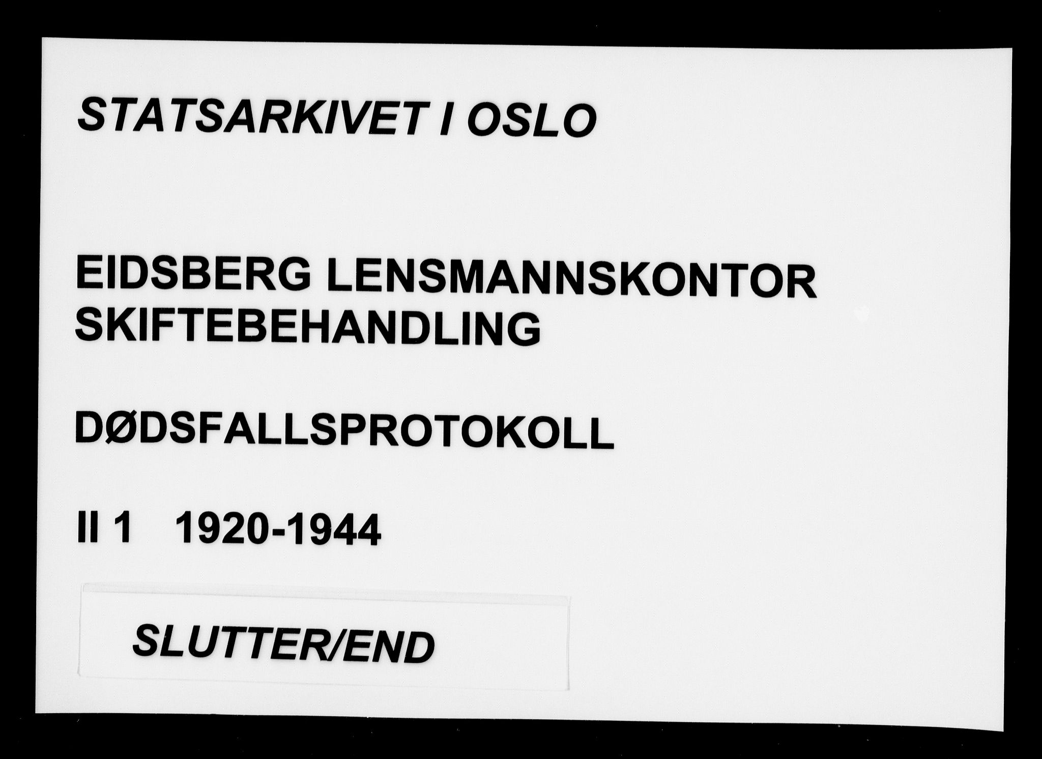 Eidsberg lensmannskontor, SAO/A-10079/H/Ha/Haa/L0005: Dødsfallsprotokoll, 1920-1944