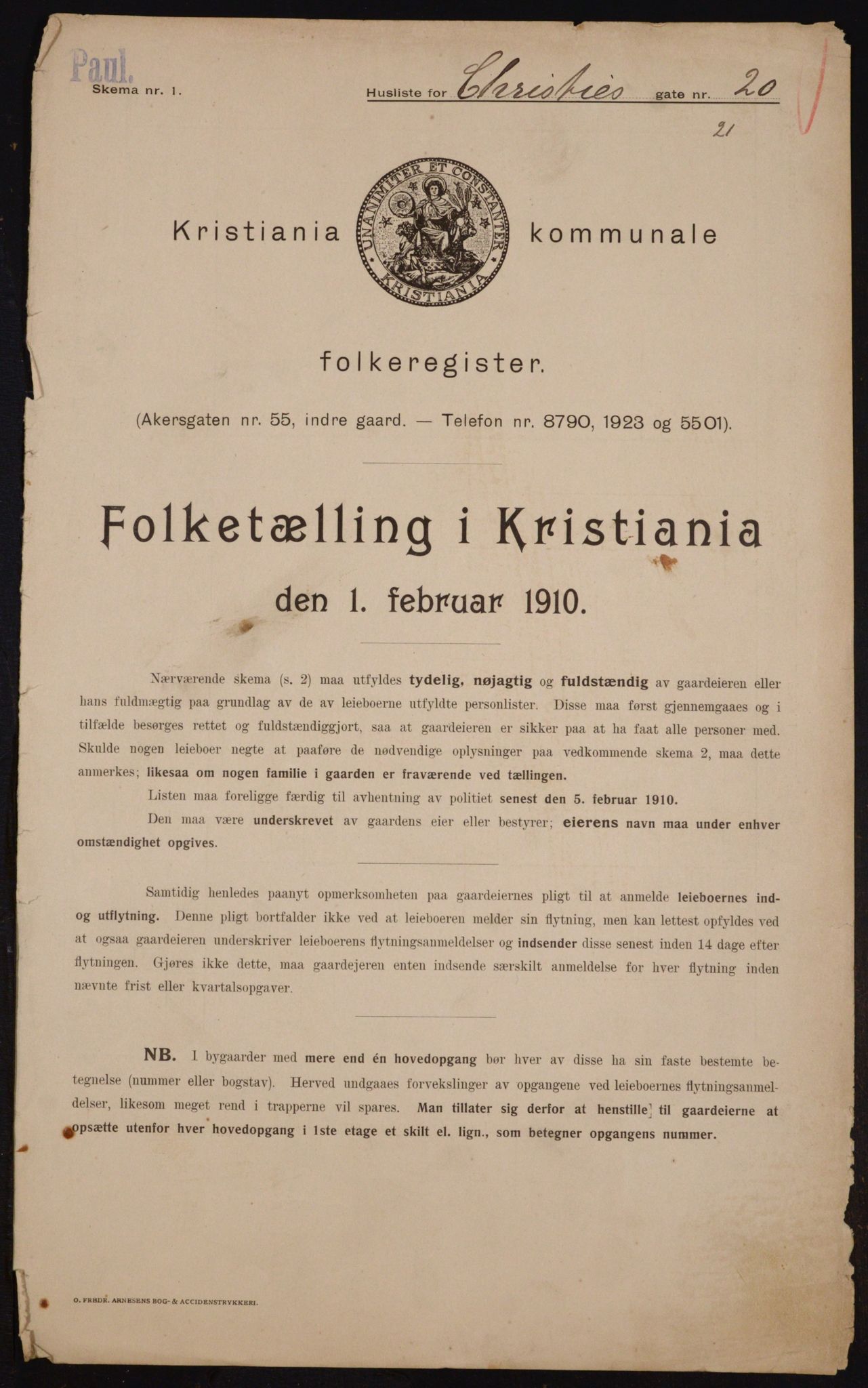 OBA, Kommunal folketelling 1.2.1910 for Kristiania, 1910, s. 11832