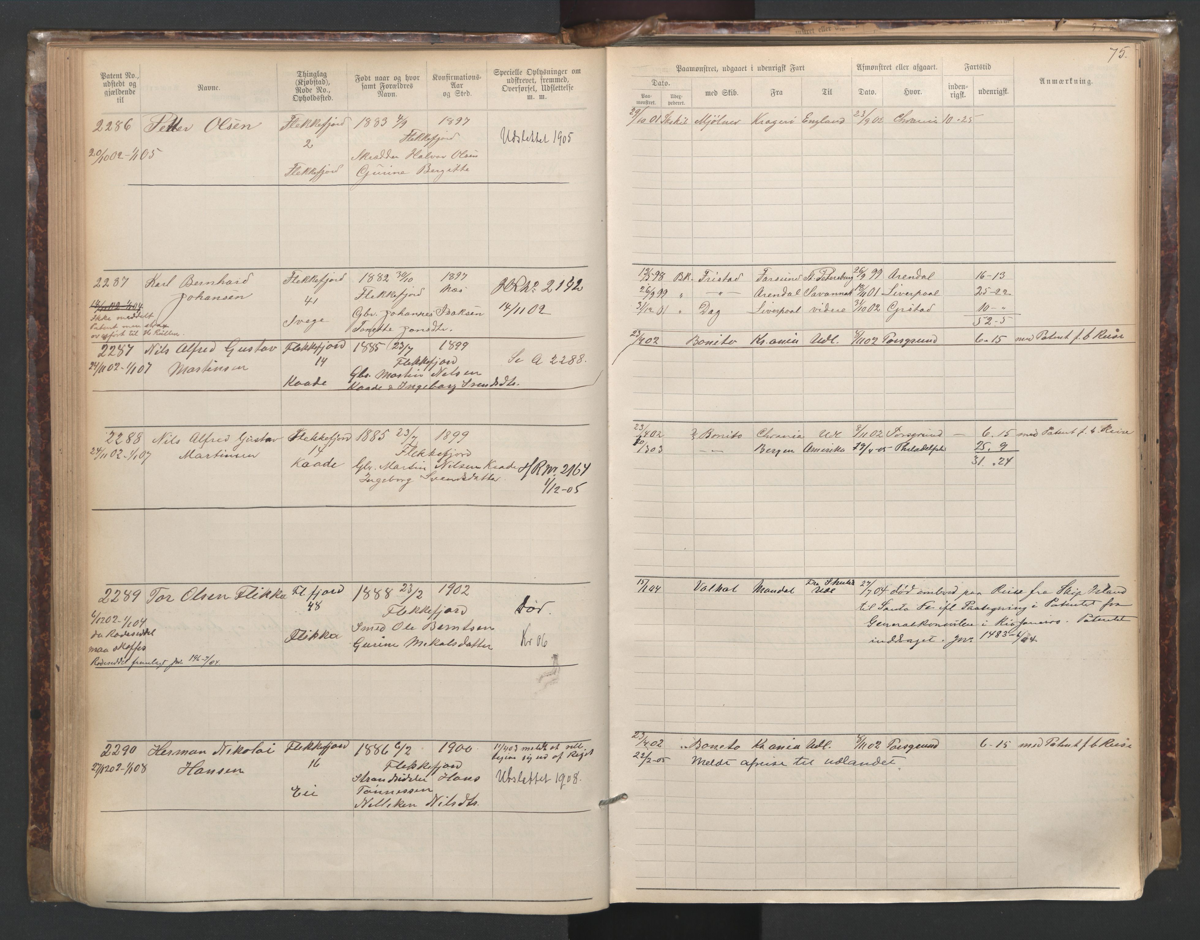 Flekkefjord mønstringskrets, SAK/2031-0018/F/Fa/L0003: Annotasjonsrulle nr 1921-2963 med register, N-3, 1892-1948, s. 106