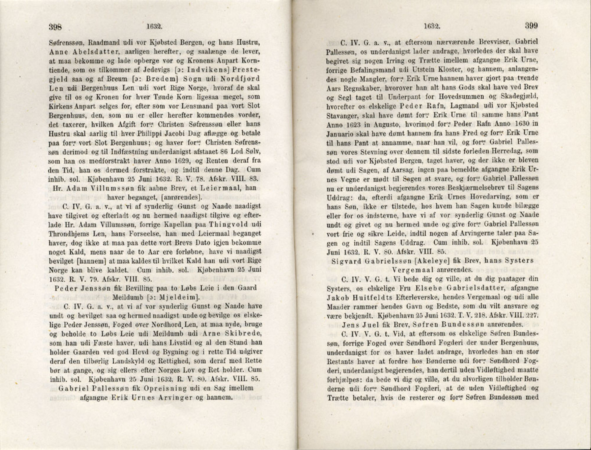 Publikasjoner utgitt av Det Norske Historiske Kildeskriftfond, PUBL/-/-/-: Norske Rigs-Registranter, bind 6, 1628-1634, s. 398-399