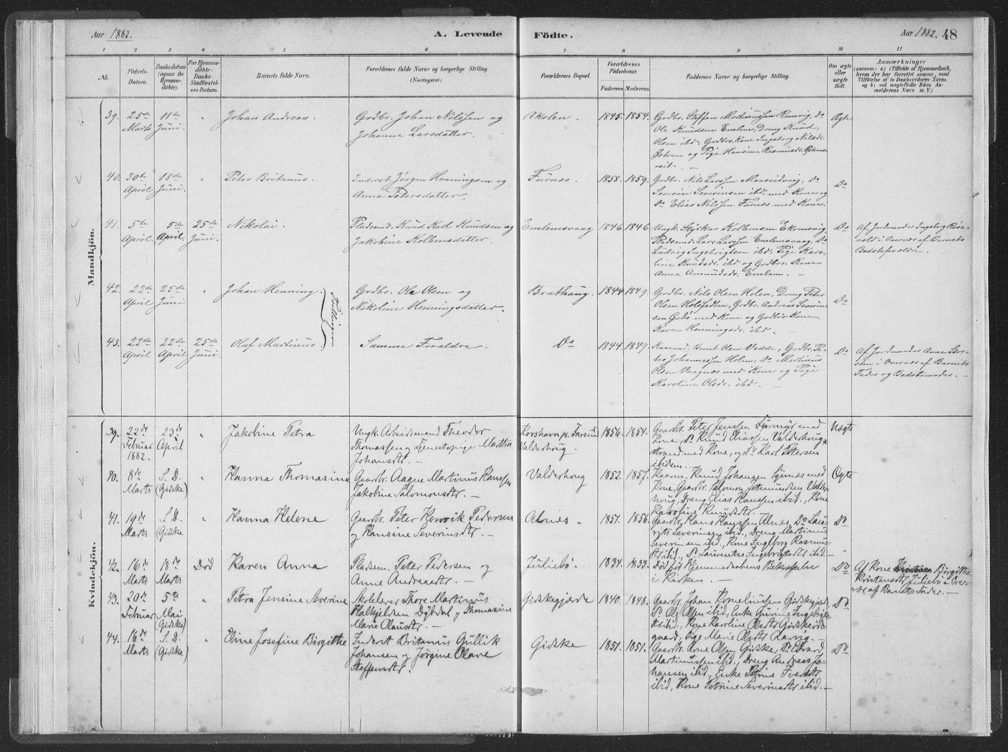 Ministerialprotokoller, klokkerbøker og fødselsregistre - Møre og Romsdal, SAT/A-1454/528/L0401: Ministerialbok nr. 528A12I, 1880-1920, s. 48