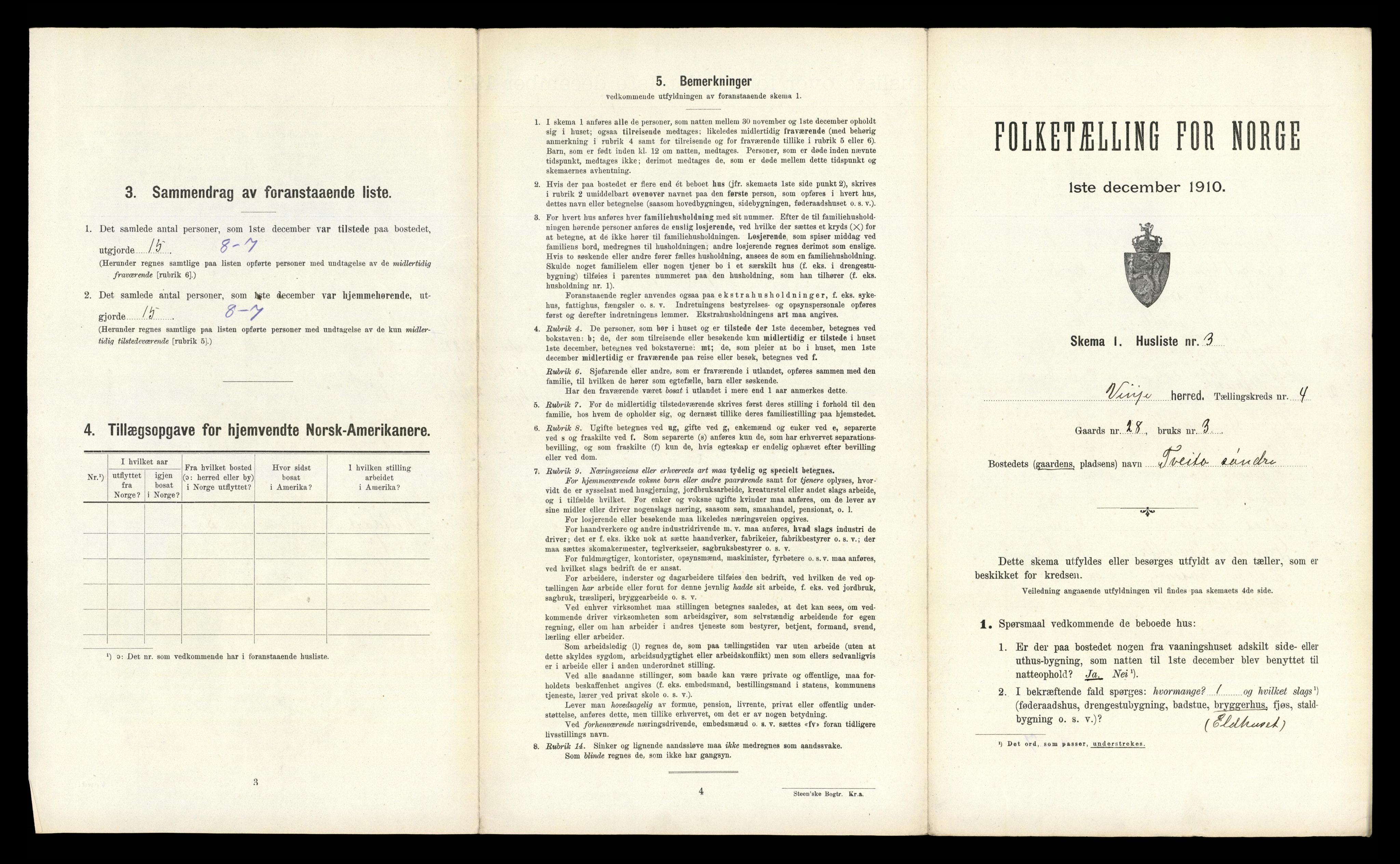 RA, Folketelling 1910 for 0834 Vinje herred, 1910, s. 168