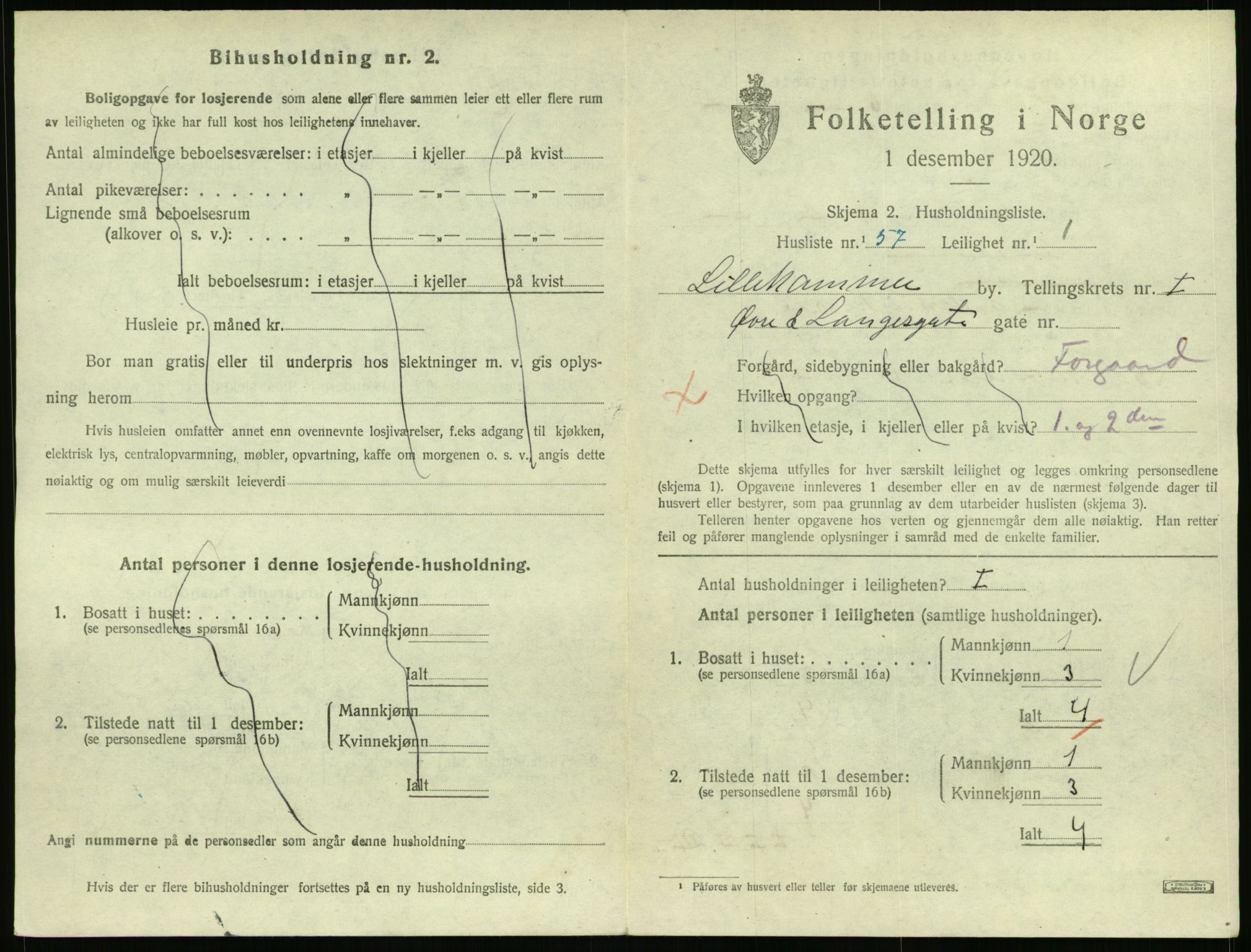 SAH, Folketelling 1920 for 0501 Lillehammer kjøpstad, 1920, s. 1510