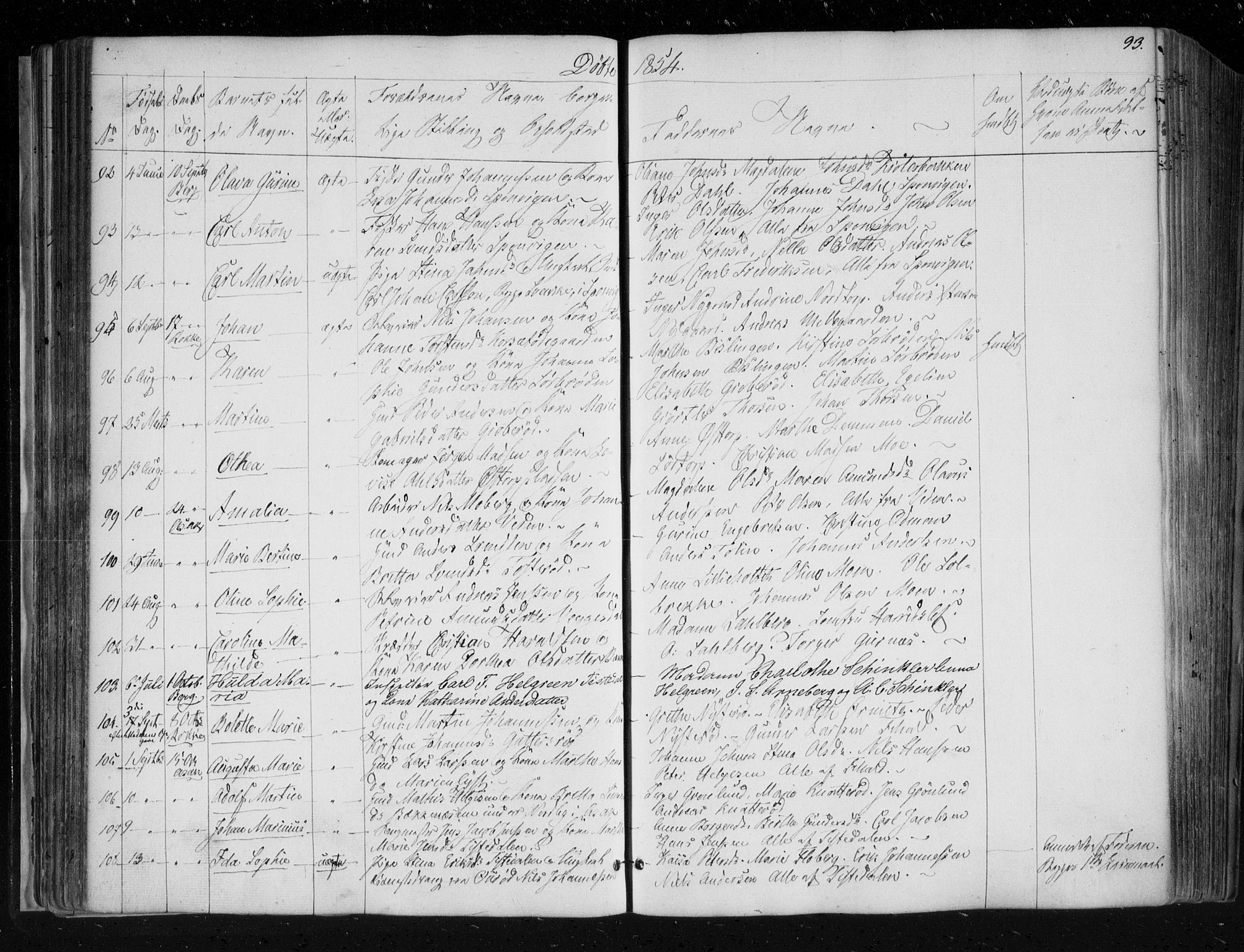 Berg prestekontor Kirkebøker, AV/SAO-A-10902/F/Fa/L0004: Ministerialbok nr. I 4, 1843-1860, s. 93