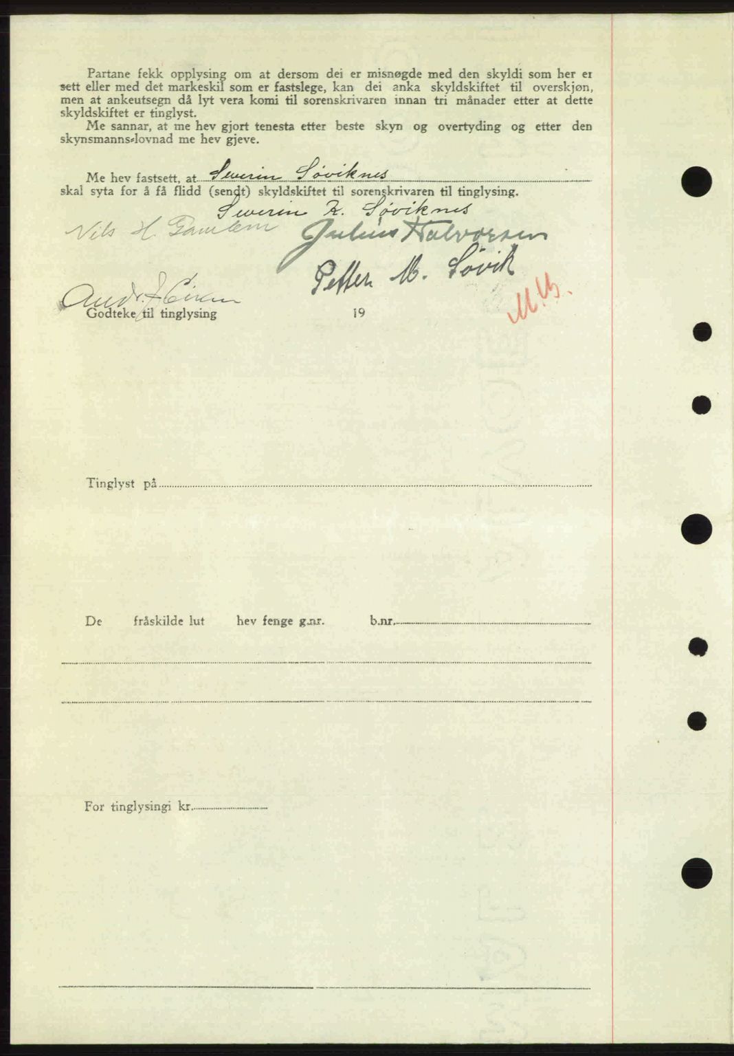 Nordre Sunnmøre sorenskriveri, AV/SAT-A-0006/1/2/2C/2Ca: Pantebok nr. A26, 1947-1948, Dagboknr: 2128/1947