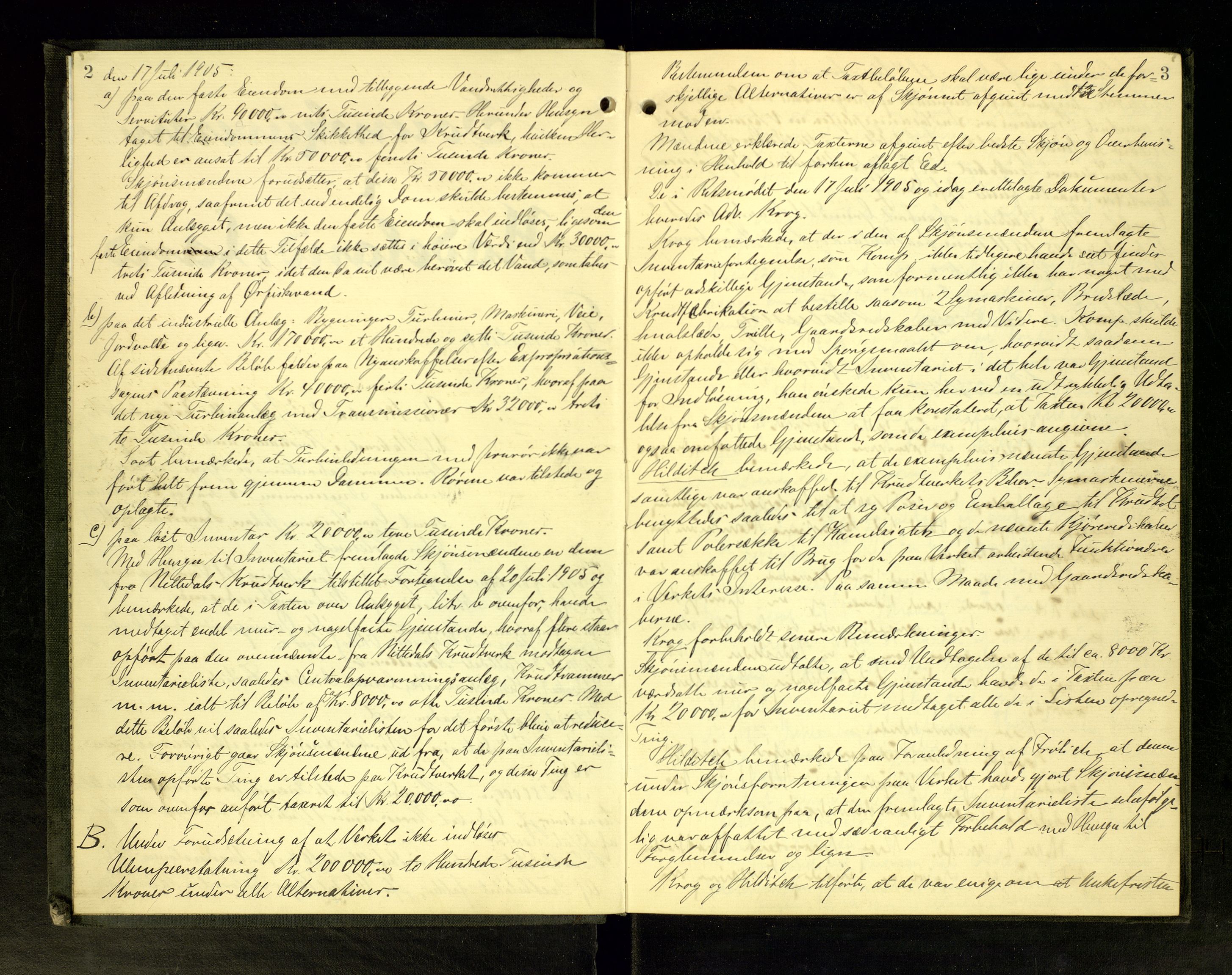 Hadeland og Land tingrett, AV/SAH-TING-010/G/Gc/L0039: Ekstrarettsprotokoll, 1905-1907, s. 2-3