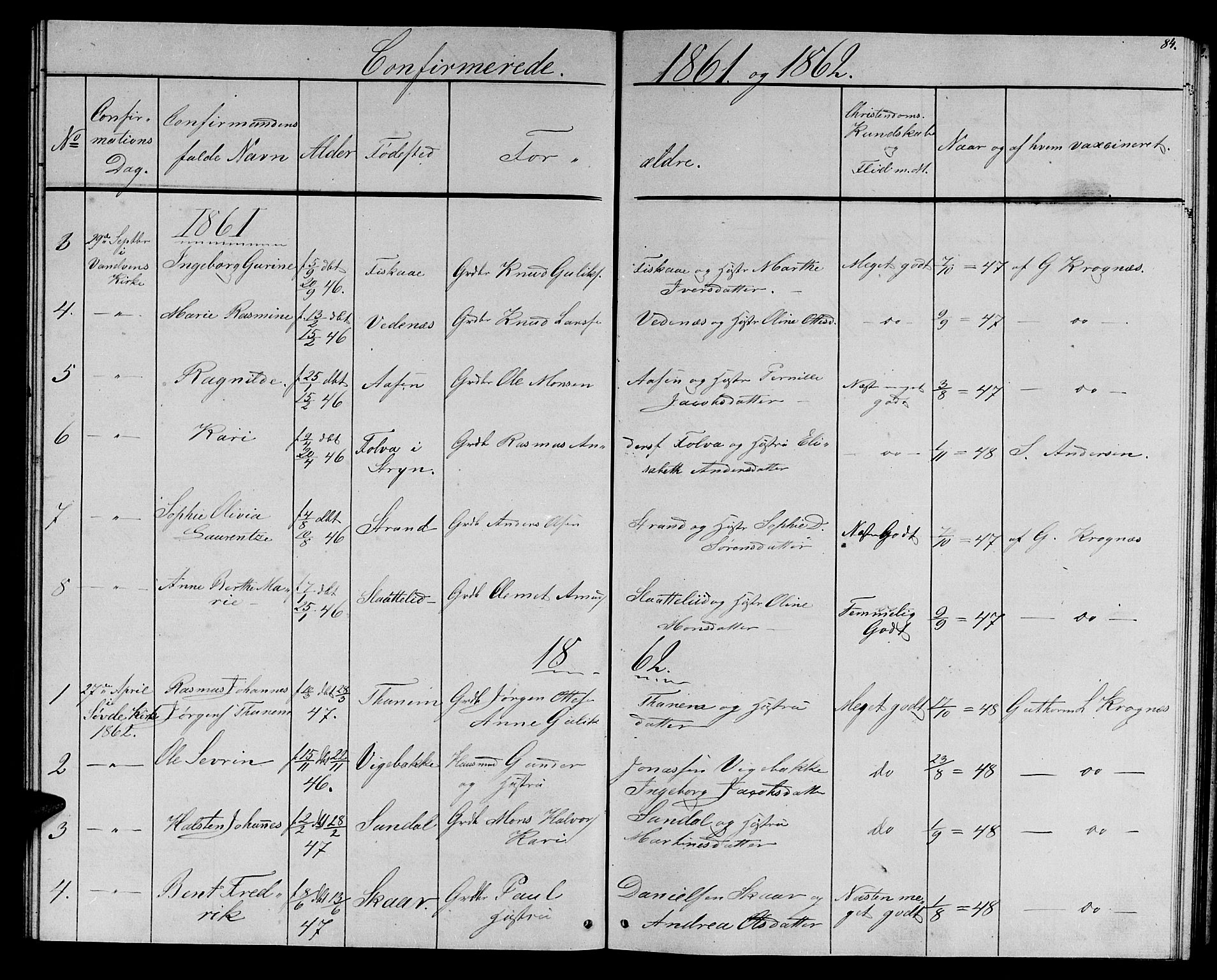 Ministerialprotokoller, klokkerbøker og fødselsregistre - Møre og Romsdal, SAT/A-1454/501/L0015: Klokkerbok nr. 501C01, 1854-1867, s. 84