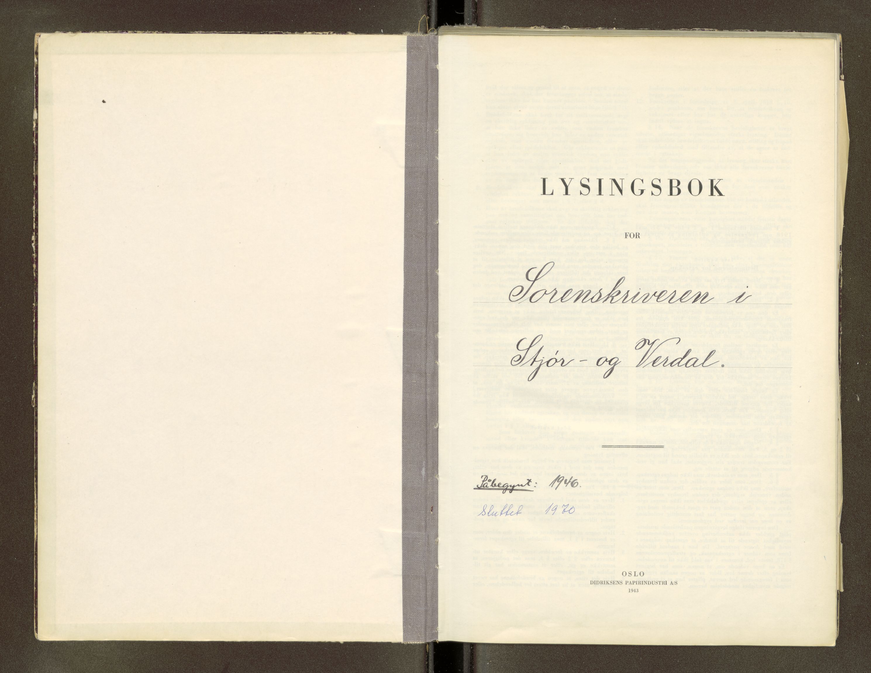 Stjør- og Verdal sorenskriveri, AV/SAT-A-4167/1/6/6D/L0002: Lysingsbok, 1946-1970