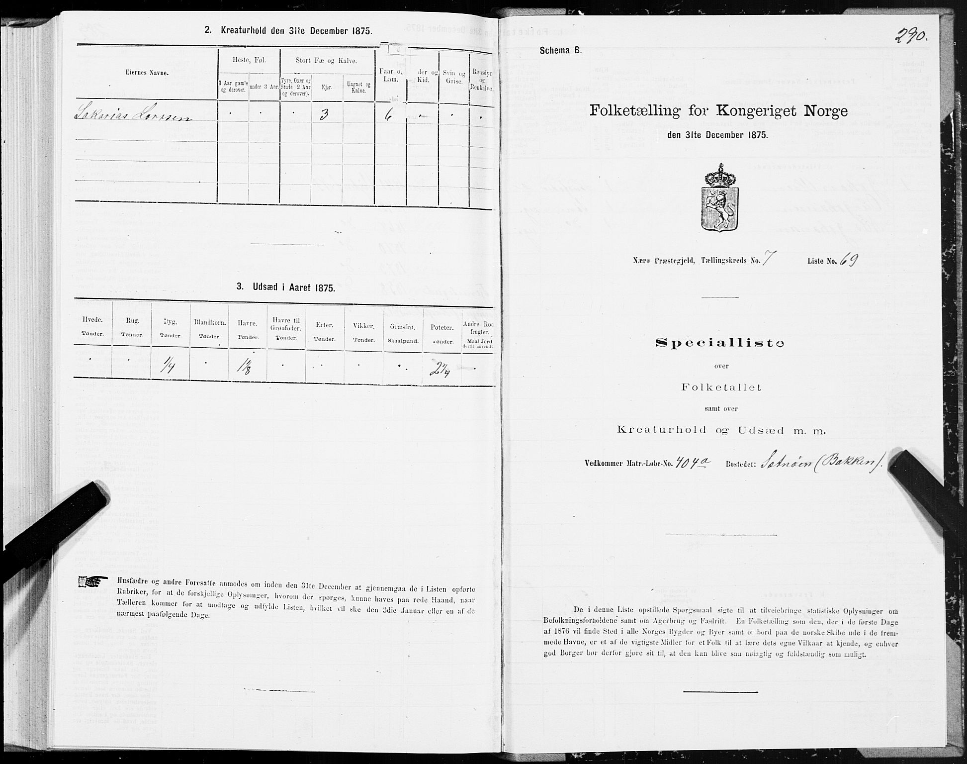 SAT, Folketelling 1875 for 1751P Nærøy prestegjeld, 1875, s. 3290