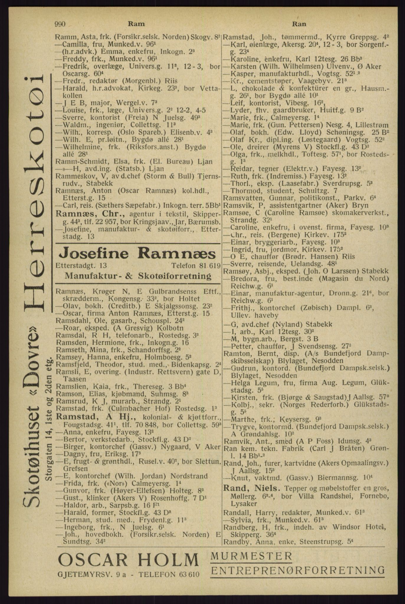 Kristiania/Oslo adressebok, PUBL/-, 1929, s. 990