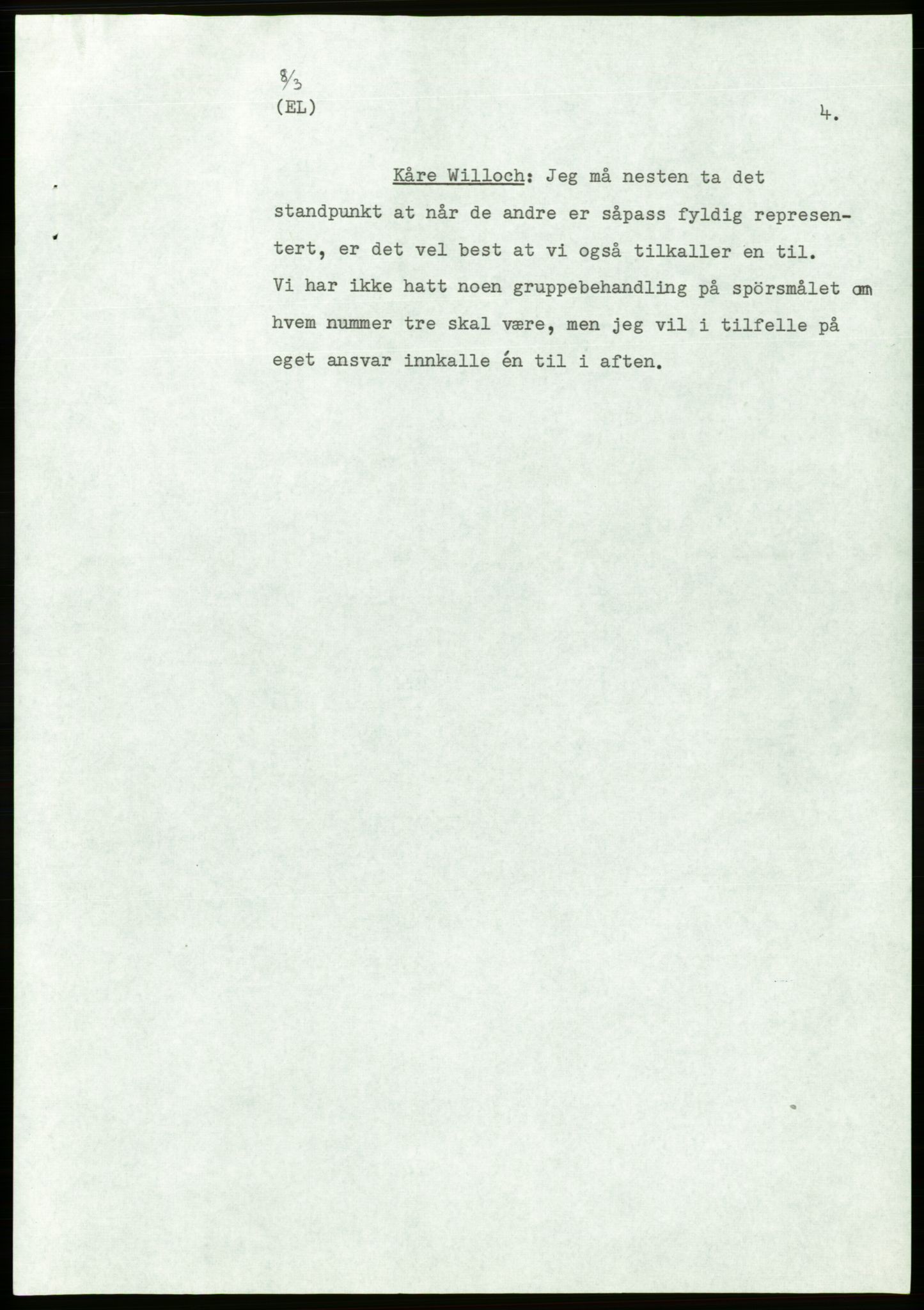 Forhandlingsmøtene mars 1971 mellom Høyre, Kristelig Folkeparti, Senterpartiet og Venstre om dannelse av regjering, AV/RA-PA-0416/A/L0001: --, 1971, s. 17