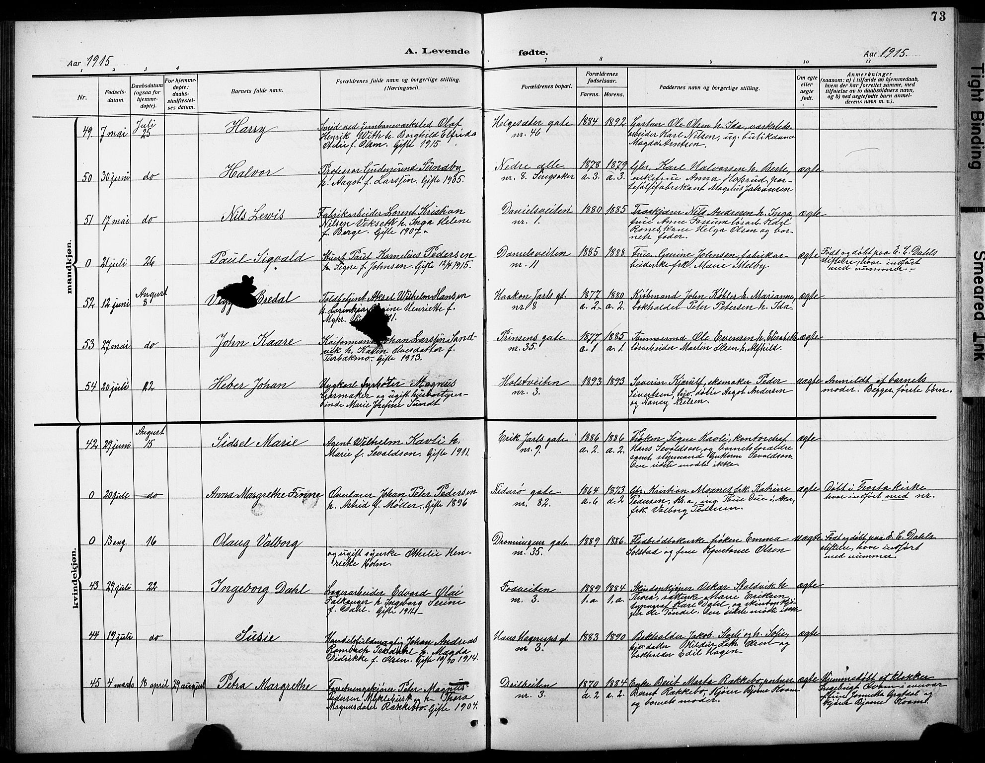 Ministerialprotokoller, klokkerbøker og fødselsregistre - Sør-Trøndelag, SAT/A-1456/601/L0096: Klokkerbok nr. 601C14, 1911-1931, s. 73