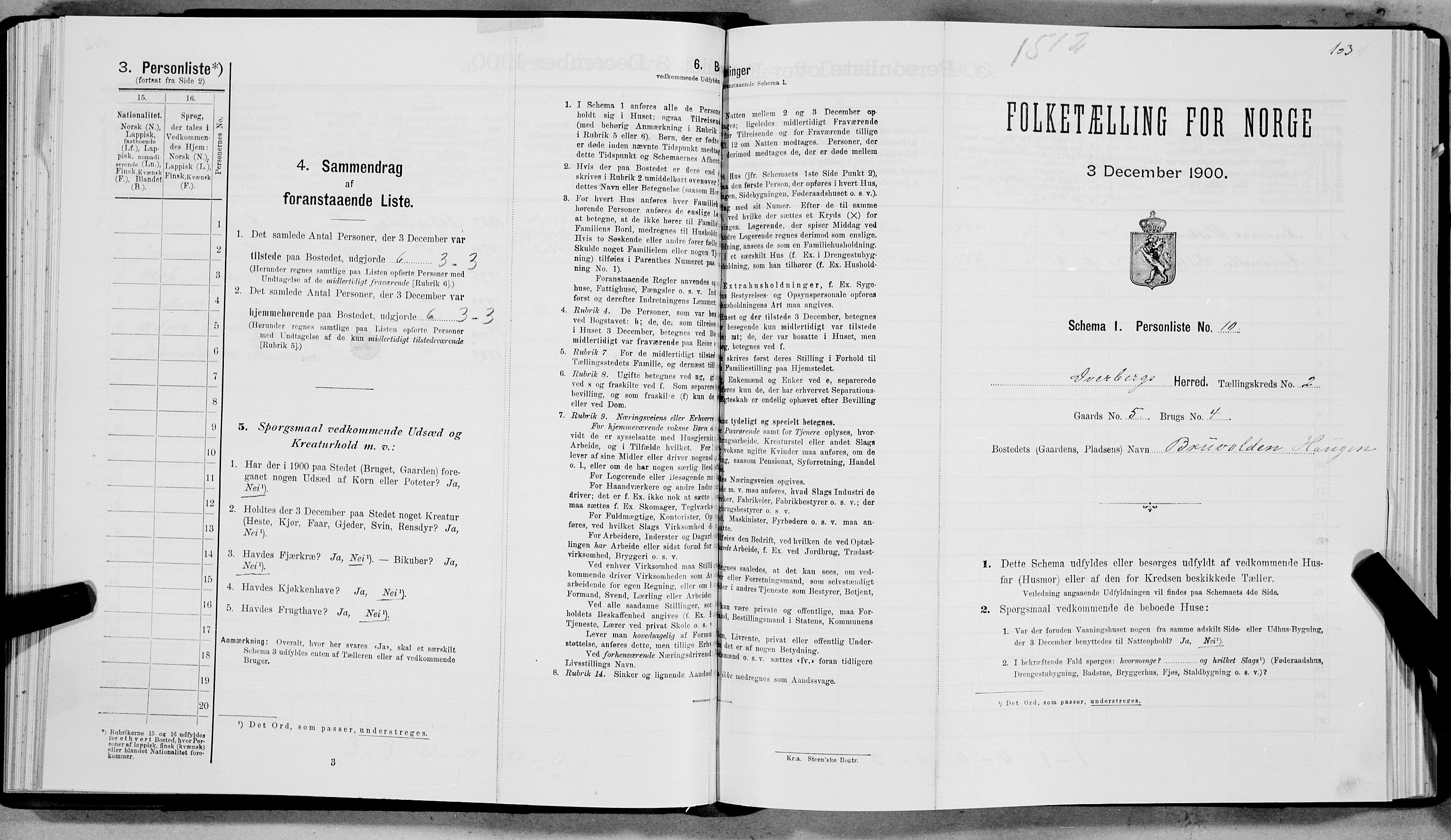 SAT, Folketelling 1900 for 1872 Dverberg herred, 1900, s. 134
