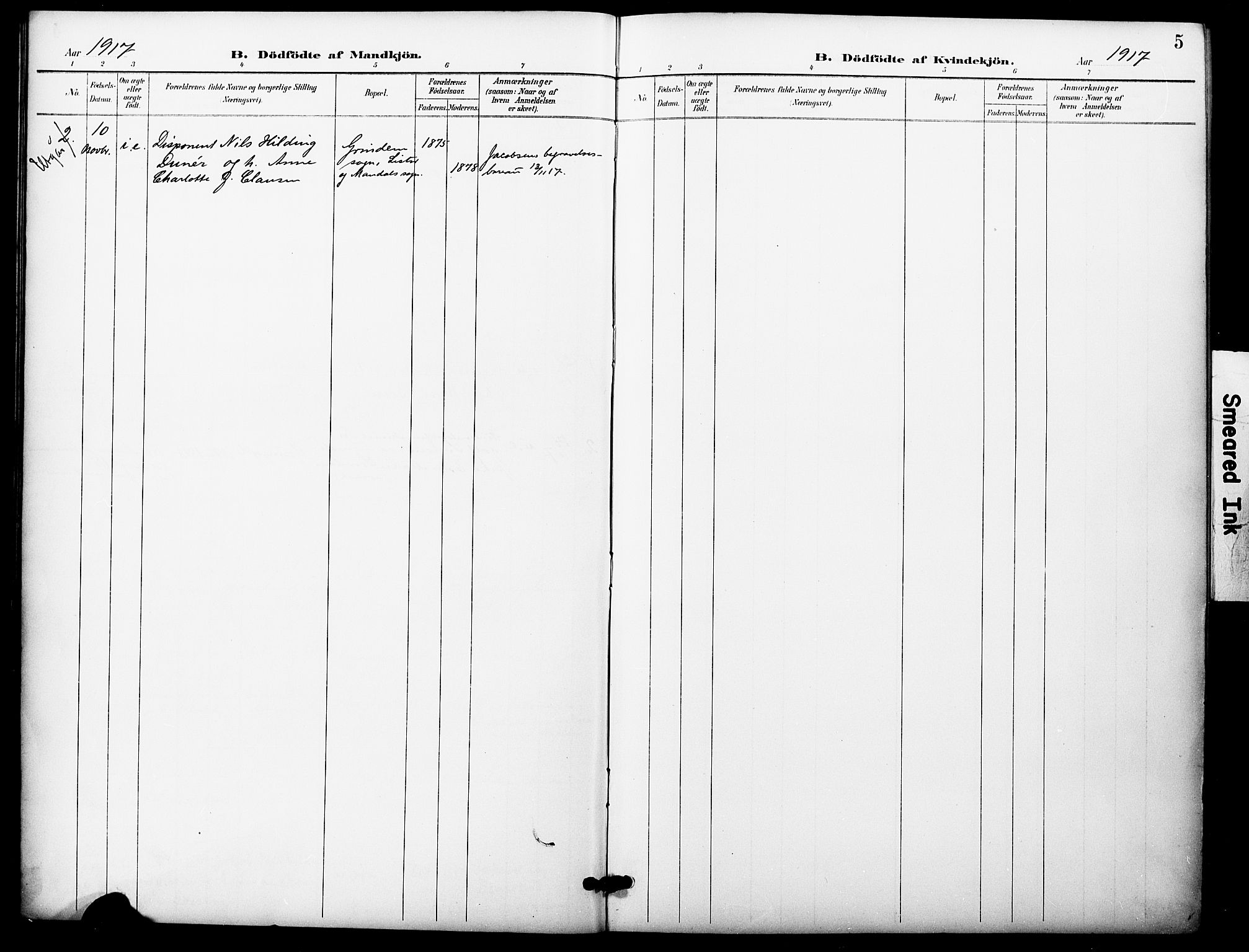 Oslo domkirke Kirkebøker, SAO/A-10752/F/Fa/L0036: Ministerialbok nr. 36, 1901-1919, s. 5