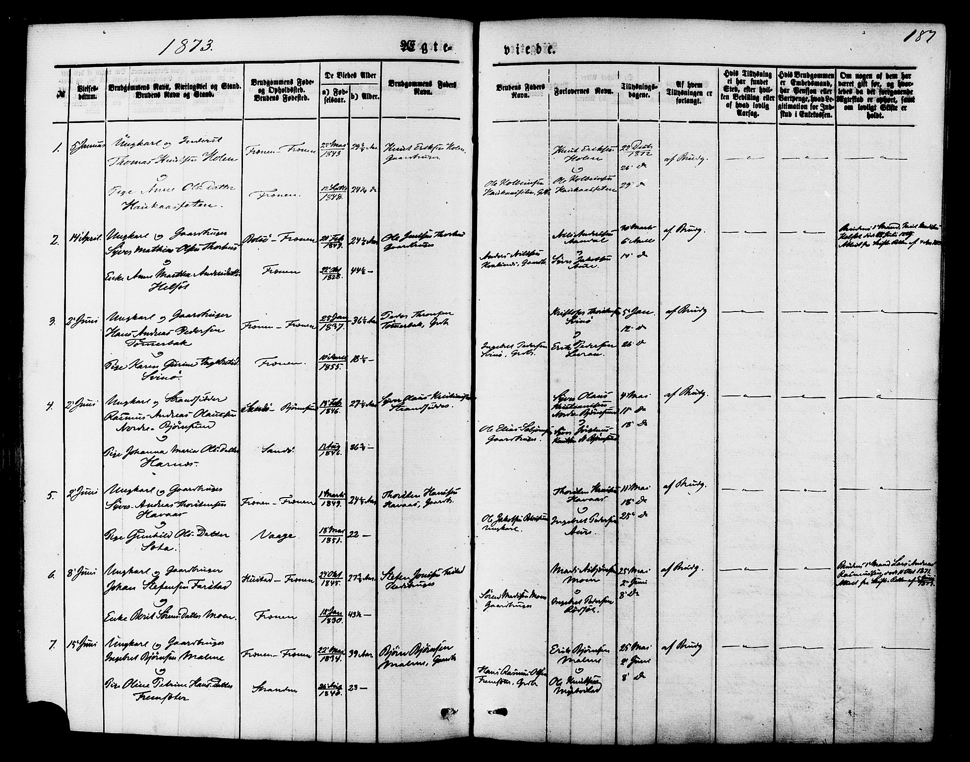 Ministerialprotokoller, klokkerbøker og fødselsregistre - Møre og Romsdal, SAT/A-1454/565/L0749: Ministerialbok nr. 565A03, 1871-1886, s. 187