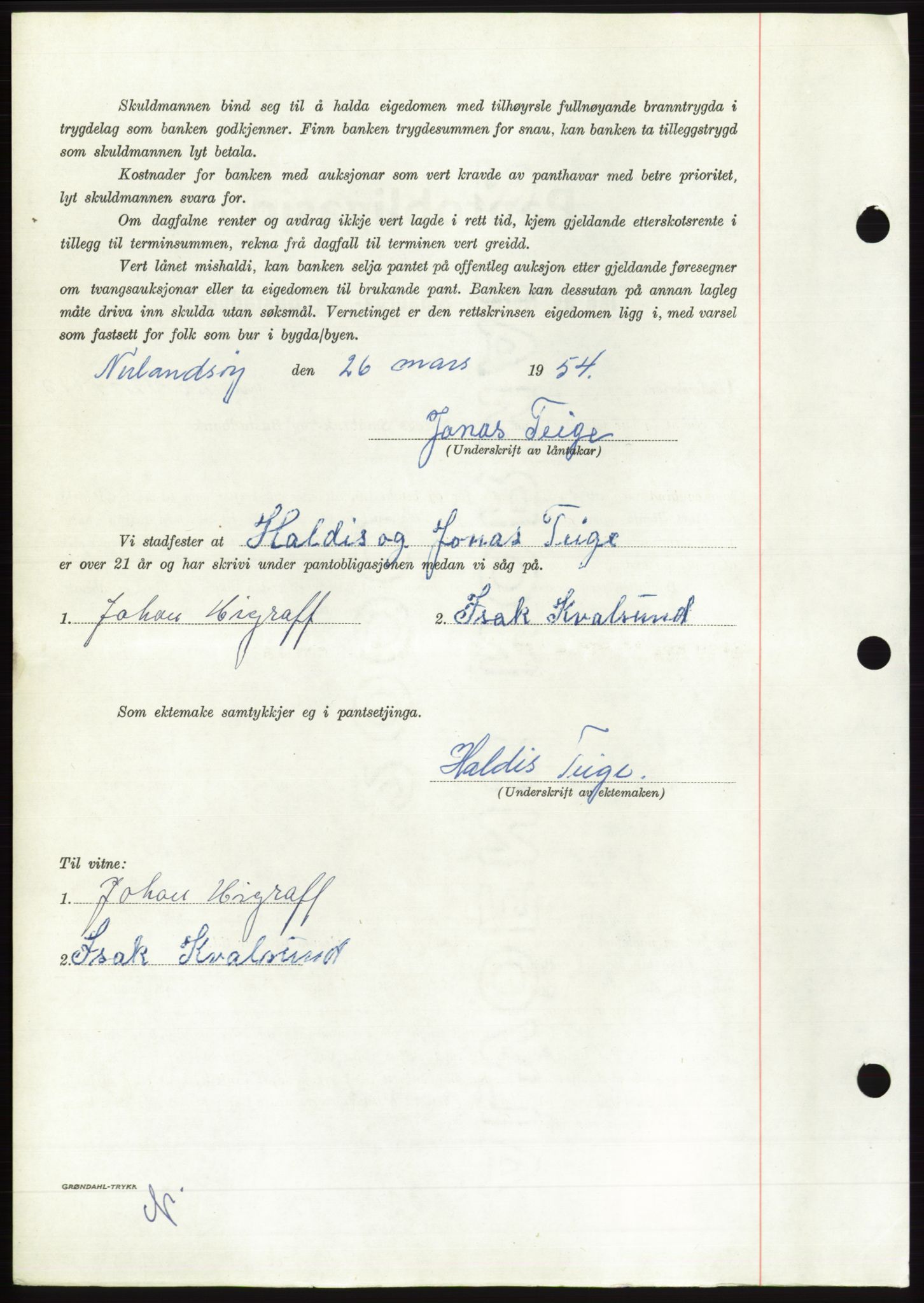 Søre Sunnmøre sorenskriveri, AV/SAT-A-4122/1/2/2C/L0124: Pantebok nr. 12B, 1953-1954, Dagboknr: 866/1954