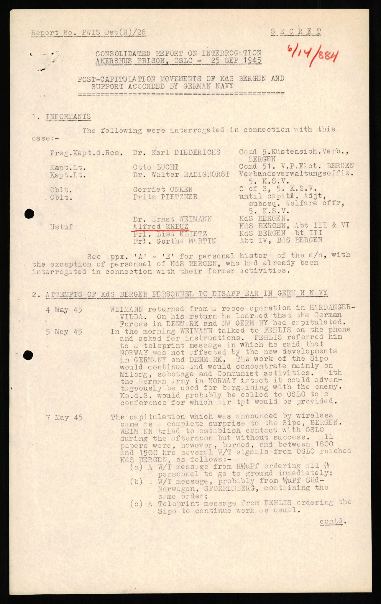 Forsvaret, Forsvarets overkommando II, AV/RA-RAFA-3915/D/Db/L0018: CI Questionaires. Tyske okkupasjonsstyrker i Norge. Tyskere., 1945-1946, s. 158