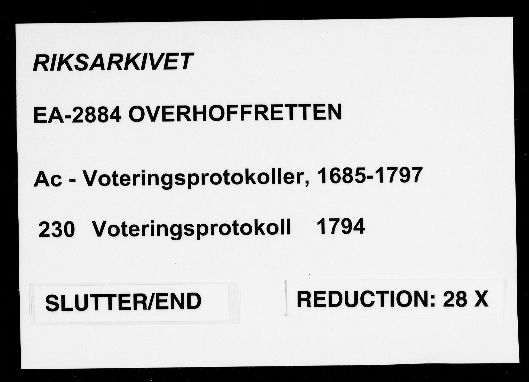 Overhoffretten 1667-1797, RA/EA-2884/Ac/L0230: Voteringsprotokoll, 1794