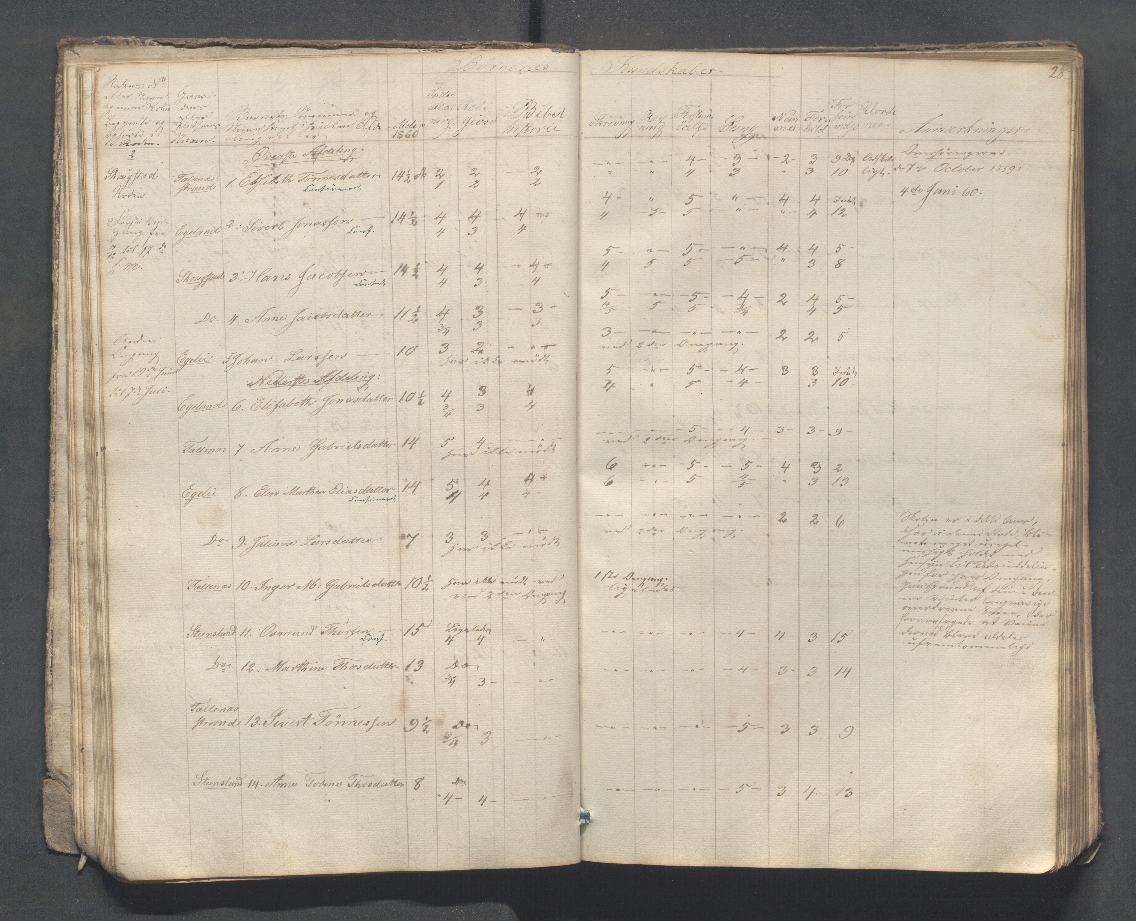 Sokndal kommune- Skolestyret/Skolekontoret, IKAR/K-101142/H/L0007: Skoleprotokoll - Sireheiens tredje omgangsskoledistrikt, 1855-1880, s. 28