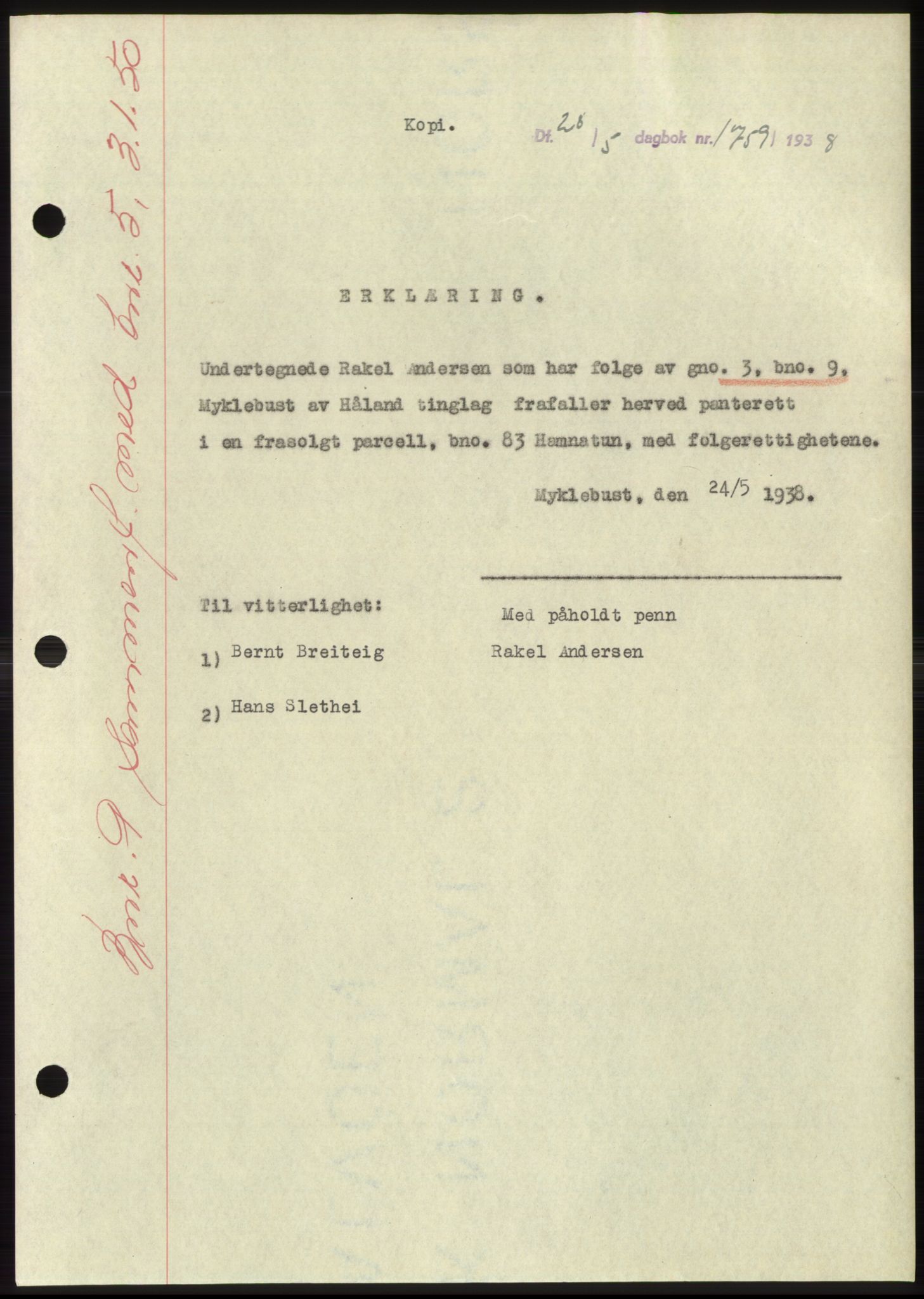 Jæren sorenskriveri, SAST/A-100310/03/G/Gba/L0071: Pantebok, 1938-1938, Dagboknr: 1759/1938