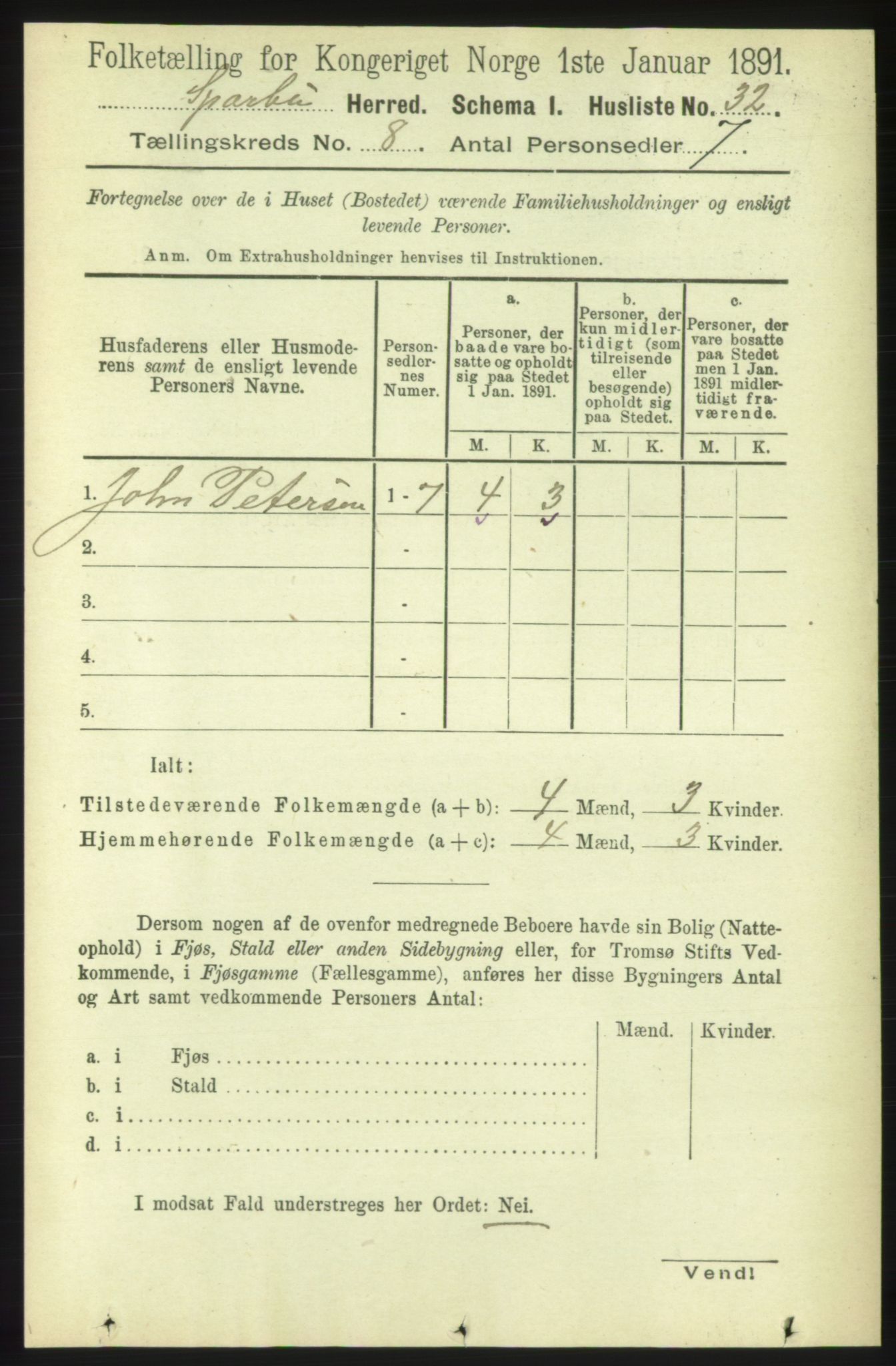 RA, Folketelling 1891 for 1731 Sparbu herred, 1891, s. 2792