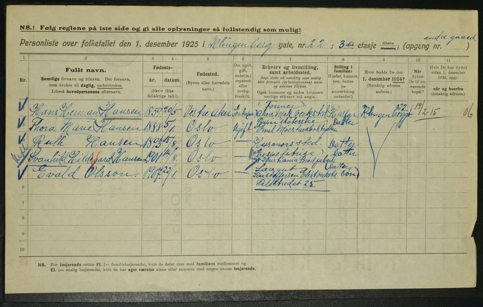 OBA, Kommunal folketelling 1.2.1915 for Kristiania, 1915, s. 86075