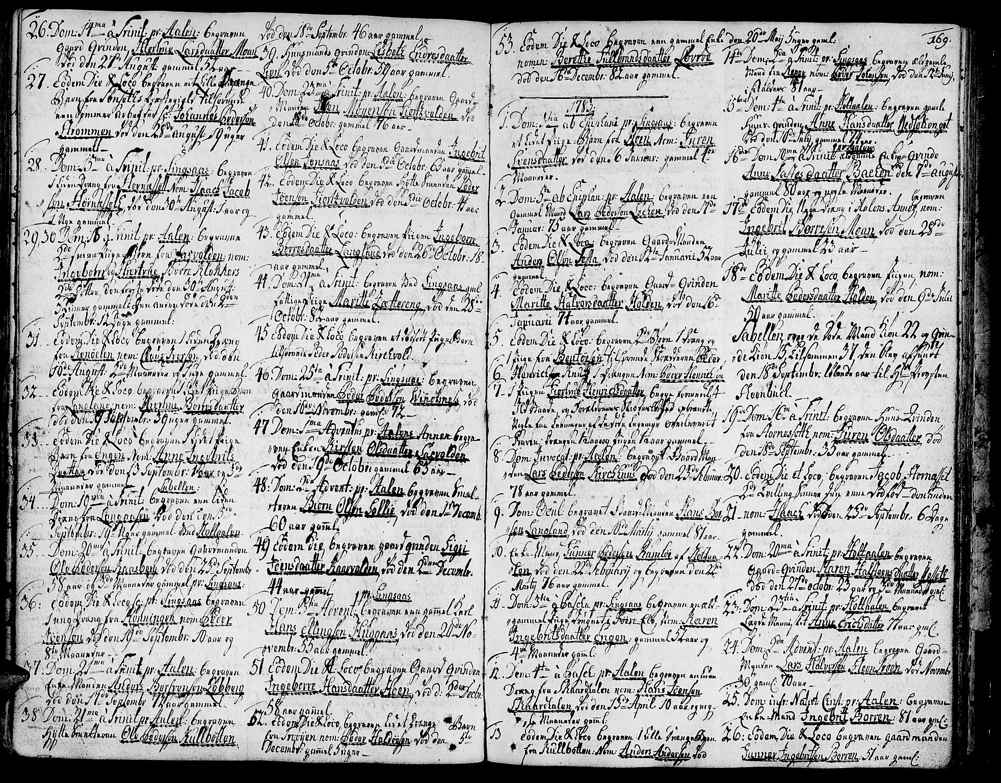 Ministerialprotokoller, klokkerbøker og fødselsregistre - Sør-Trøndelag, AV/SAT-A-1456/685/L0952: Ministerialbok nr. 685A01, 1745-1804, s. 169