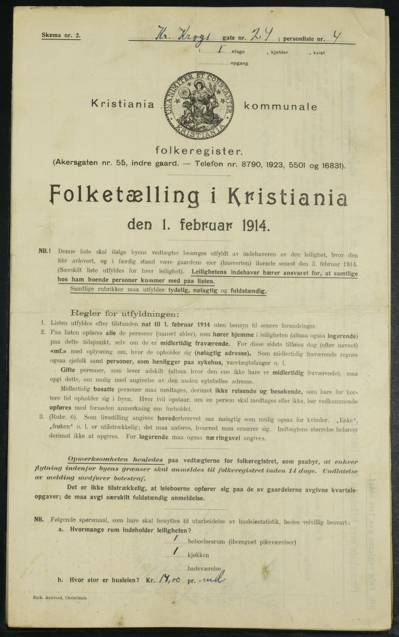 OBA, Kommunal folketelling 1.2.1914 for Kristiania, 1914, s. 12034