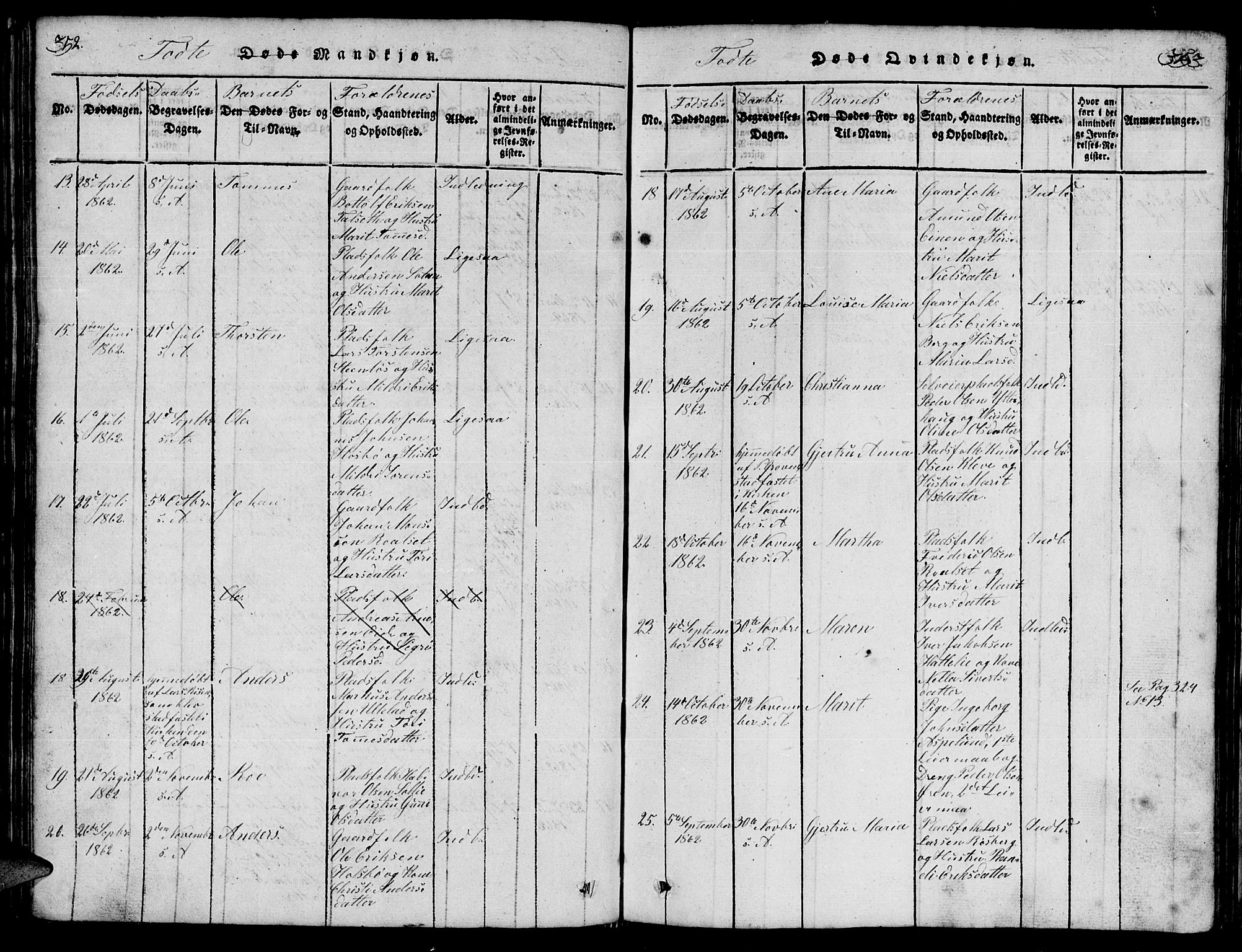 Ministerialprotokoller, klokkerbøker og fødselsregistre - Møre og Romsdal, AV/SAT-A-1454/557/L0683: Klokkerbok nr. 557C01, 1818-1862, s. 352-353