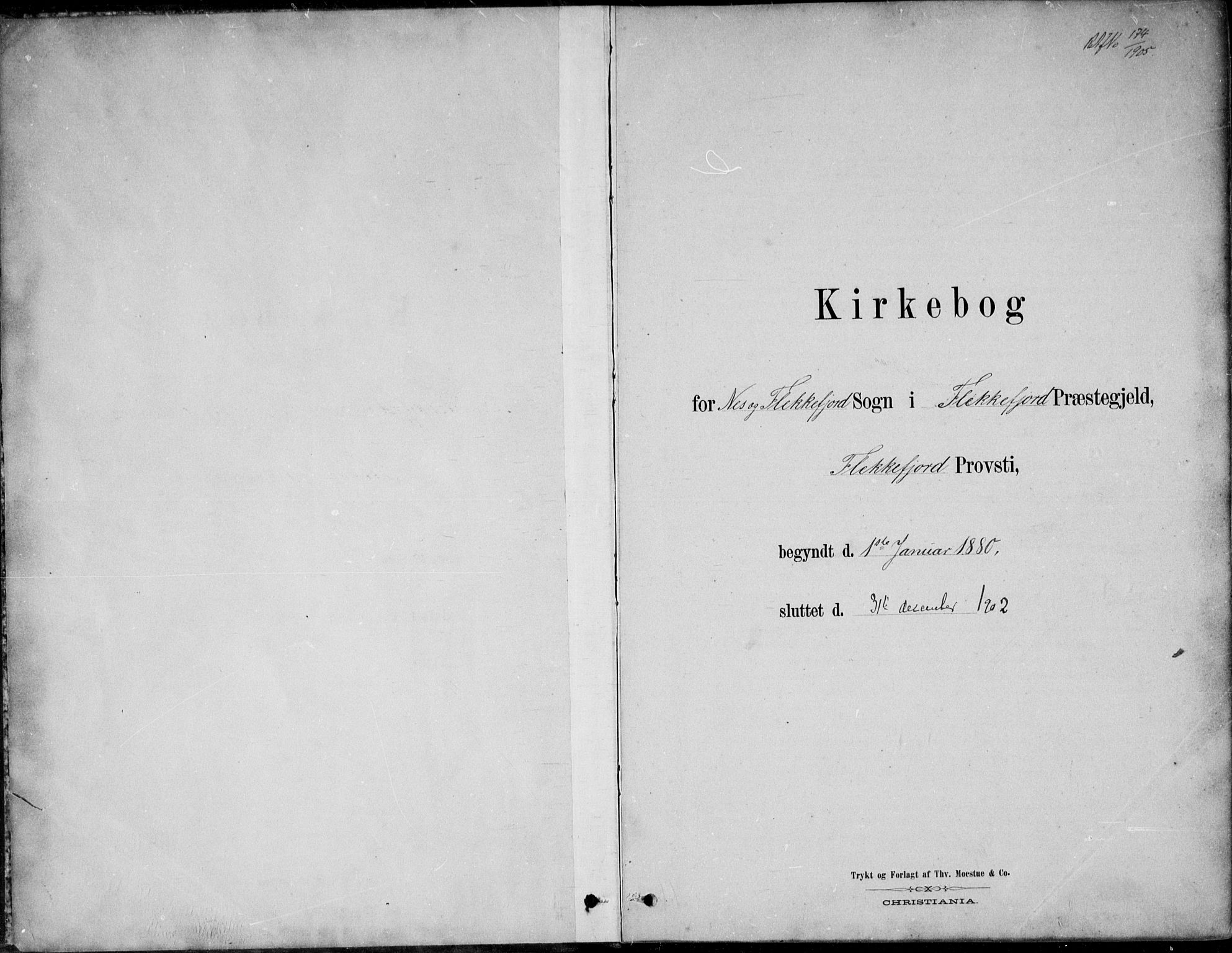 Flekkefjord sokneprestkontor, SAK/1111-0012/F/Fb/Fbc/L0007: Klokkerbok nr. B 7, 1880-1902