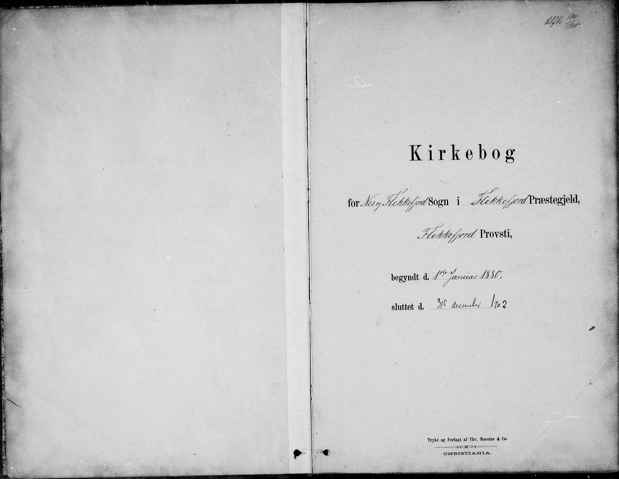 Flekkefjord sokneprestkontor, AV/SAK-1111-0012/F/Fb/Fbc/L0007: Klokkerbok nr. B 7, 1880-1902