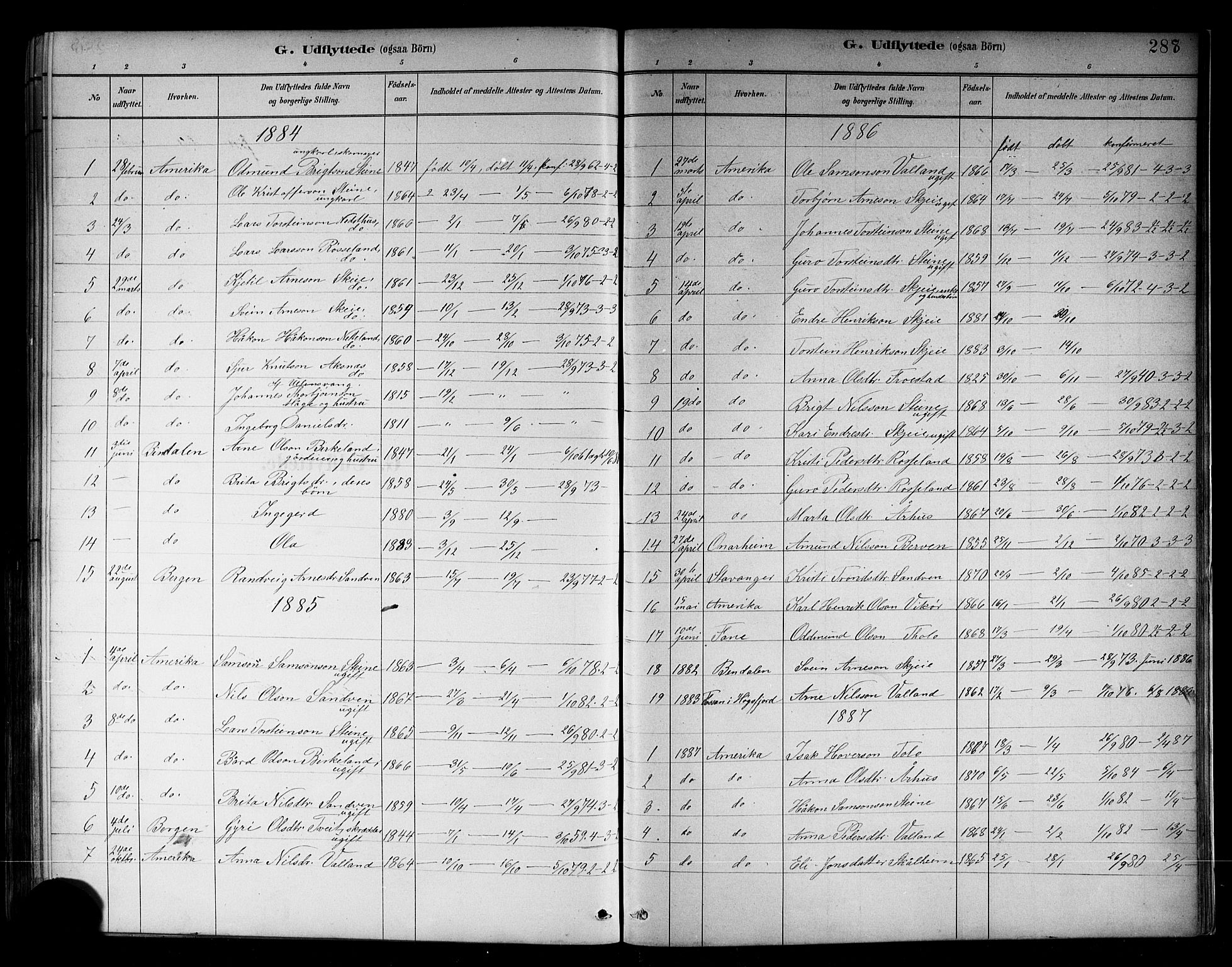 Kvam sokneprestembete, AV/SAB-A-76201/H/Hab: Klokkerbok nr. B 3, 1884-1916, s. 287