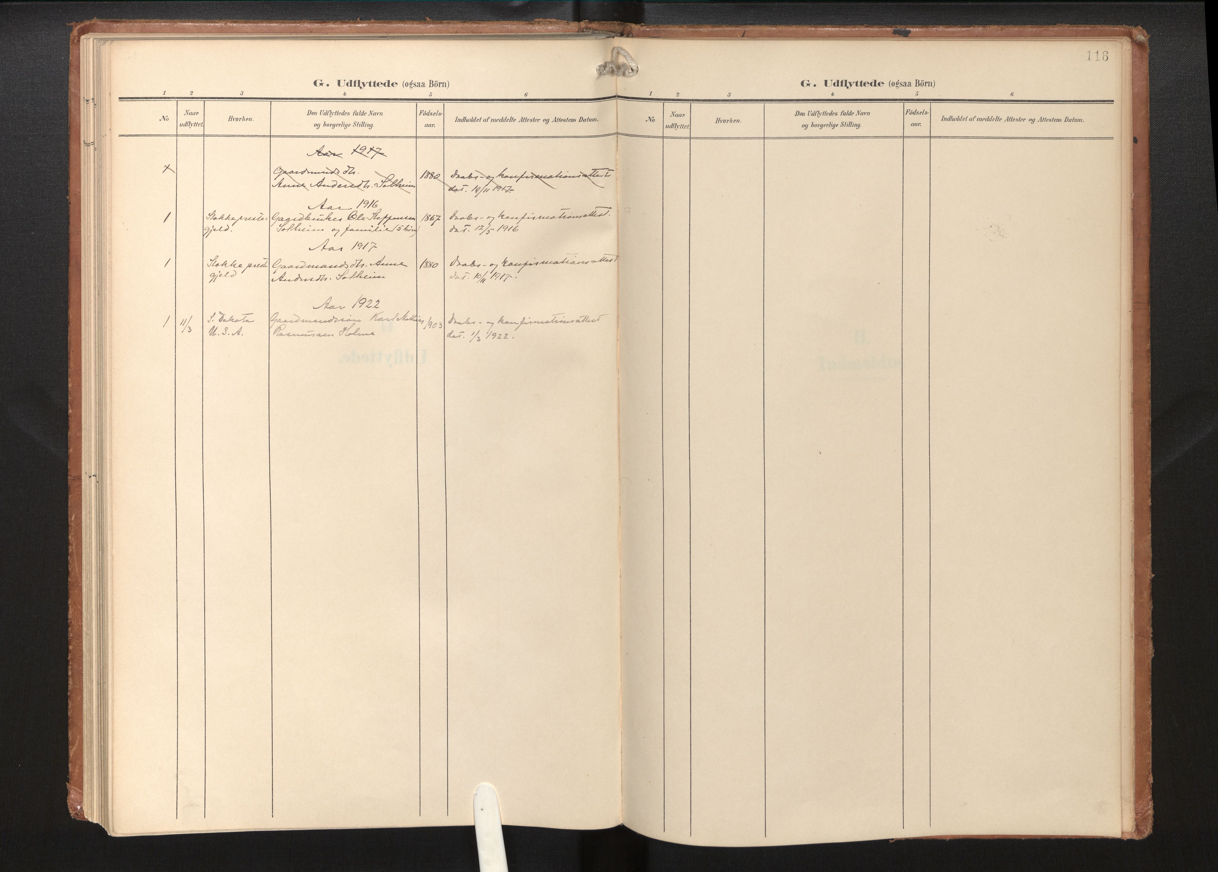 Gloppen sokneprestembete, SAB/A-80101/H/Haa/Haae/L0002: Ministerialbok nr. E 2, 1904-1925, s. 115b-116a