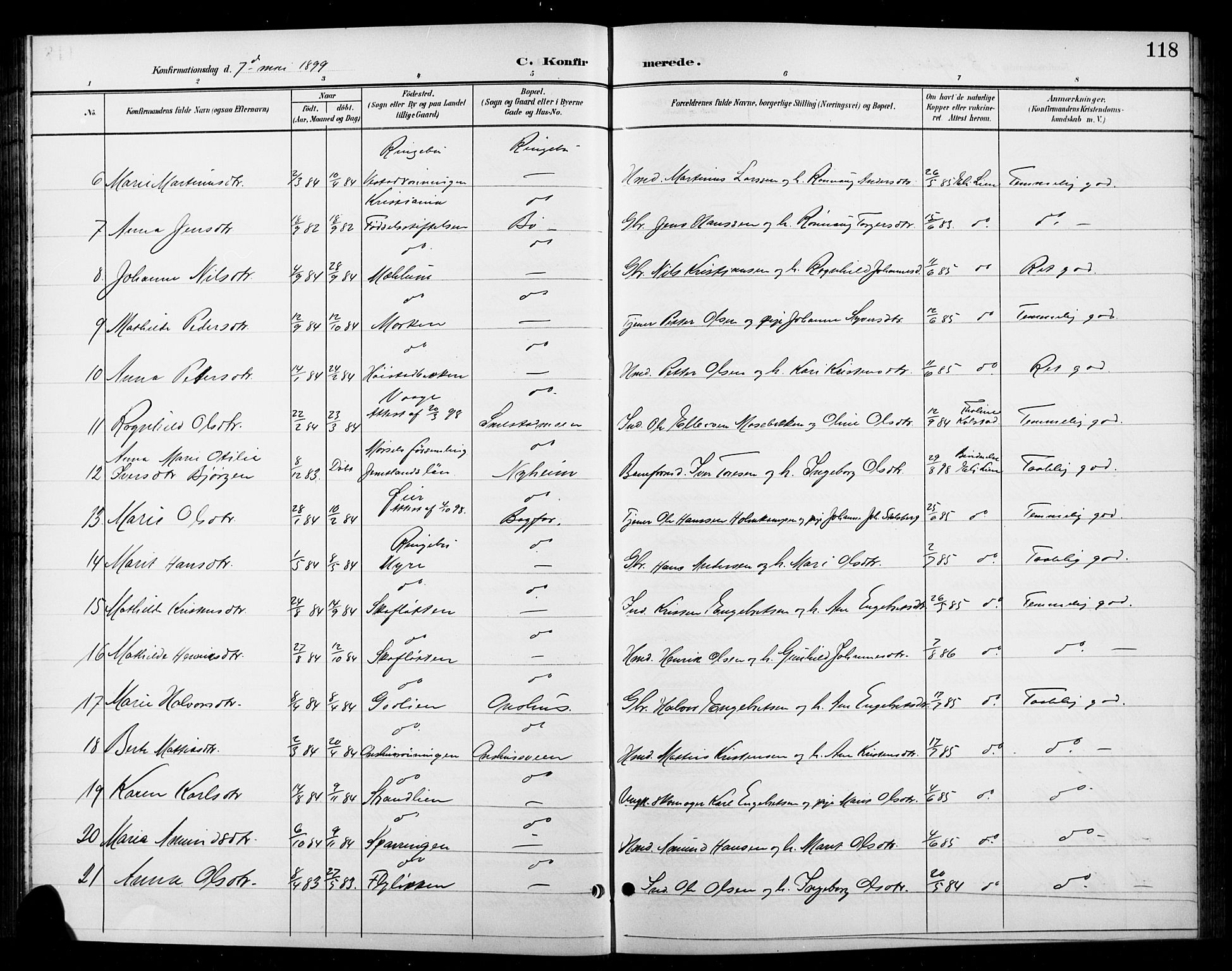 Ringebu prestekontor, AV/SAH-PREST-082/H/Ha/Hab/L0009: Klokkerbok nr. 9, 1899-1921, s. 118