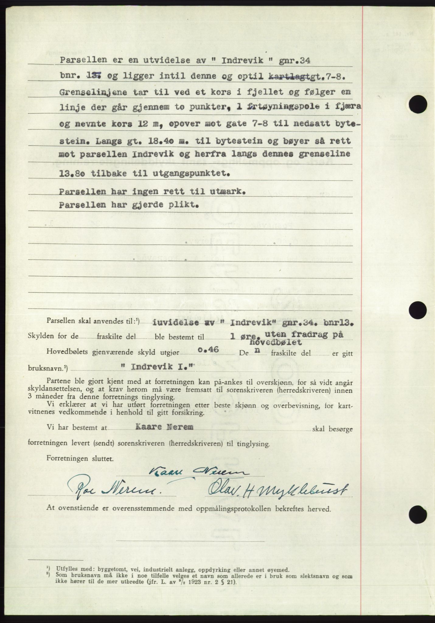 Søre Sunnmøre sorenskriveri, AV/SAT-A-4122/1/2/2C/L0092: Pantebok nr. 18A, 1952-1952, Dagboknr: 1685/1952