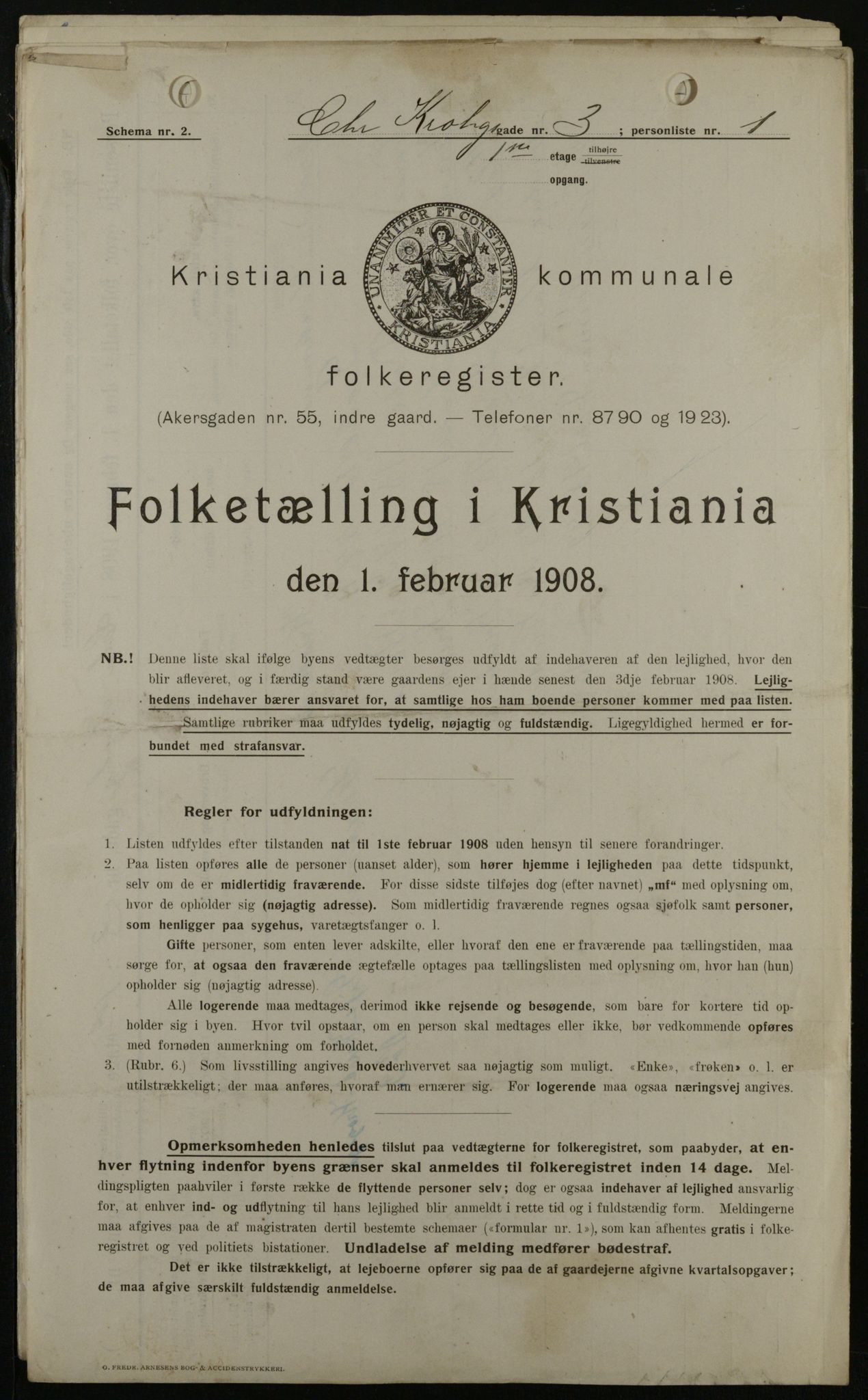 OBA, Kommunal folketelling 1.2.1908 for Kristiania kjøpstad, 1908, s. 11027