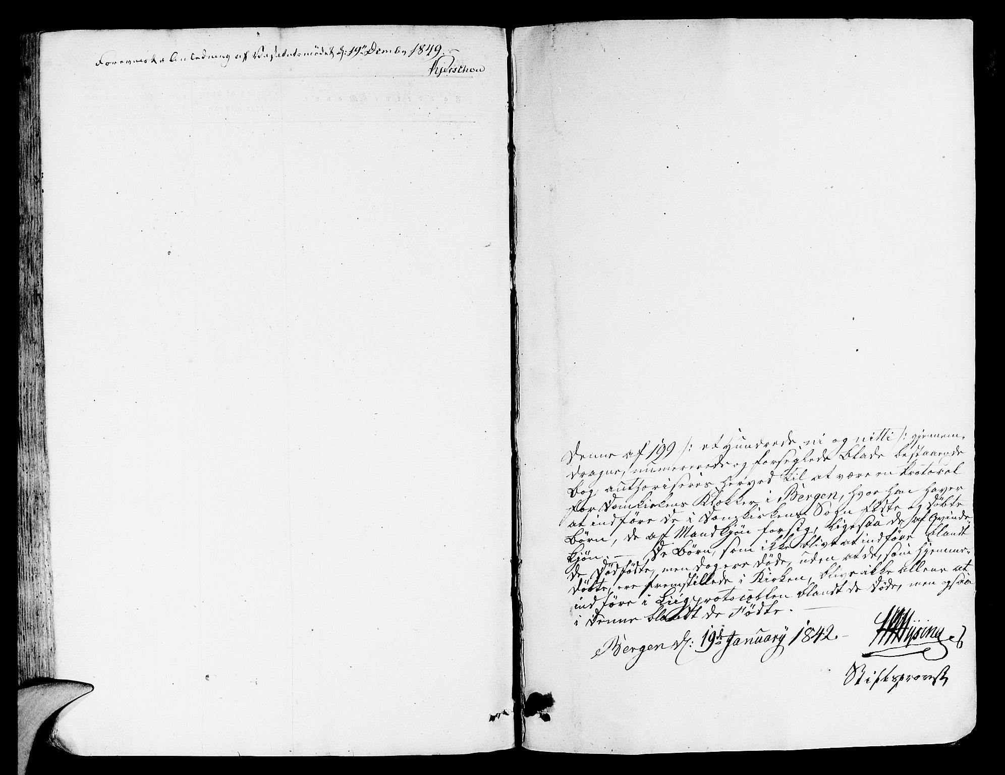 Domkirken sokneprestembete, SAB/A-74801/H/Hab/L0009: Klokkerbok nr. B 2, 1842-1849