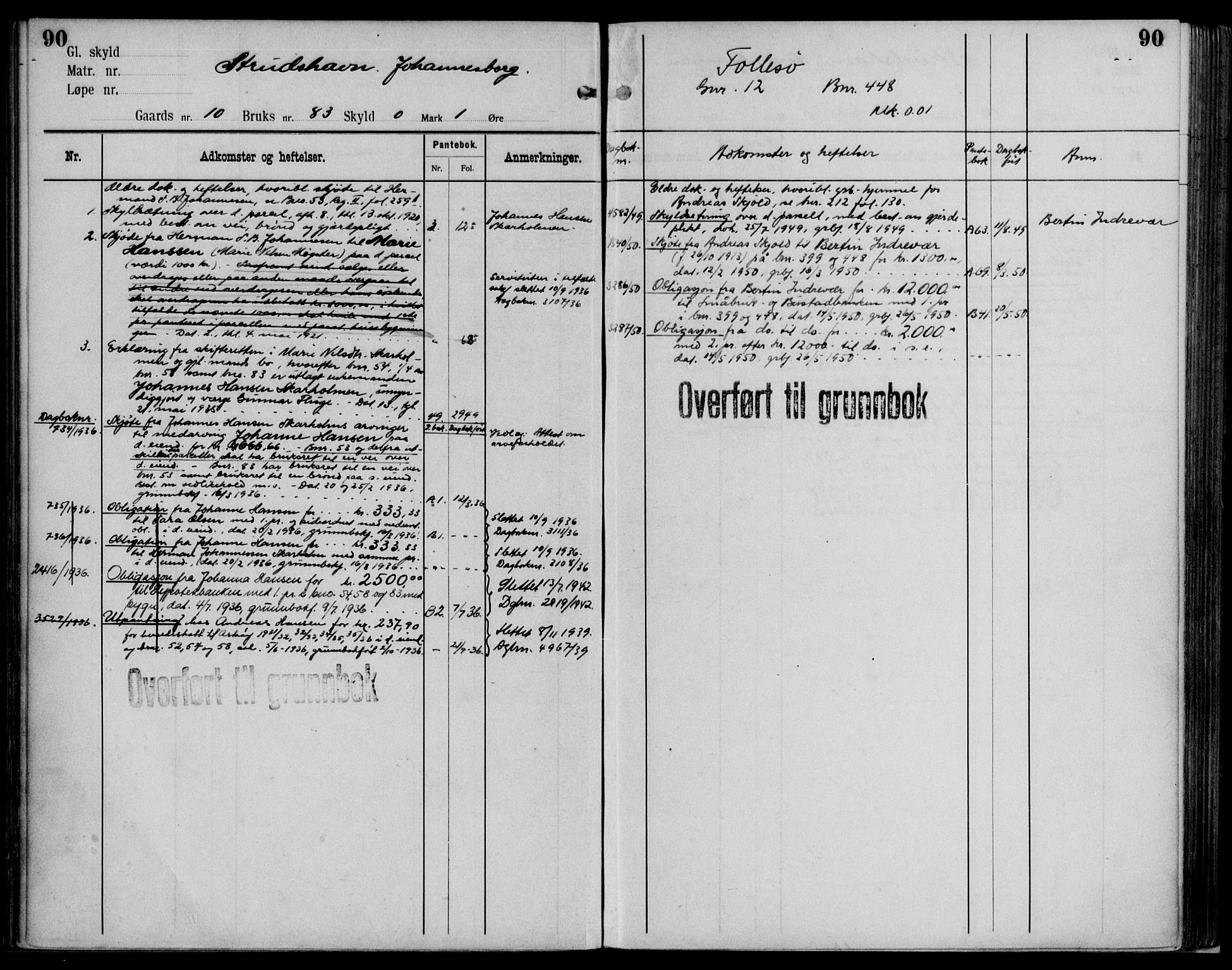 Midhordland sorenskriveri, AV/SAB-A-3001/1/G/Ga/Gab/L0101: Panteregister nr. II.A.b.101, s. 90