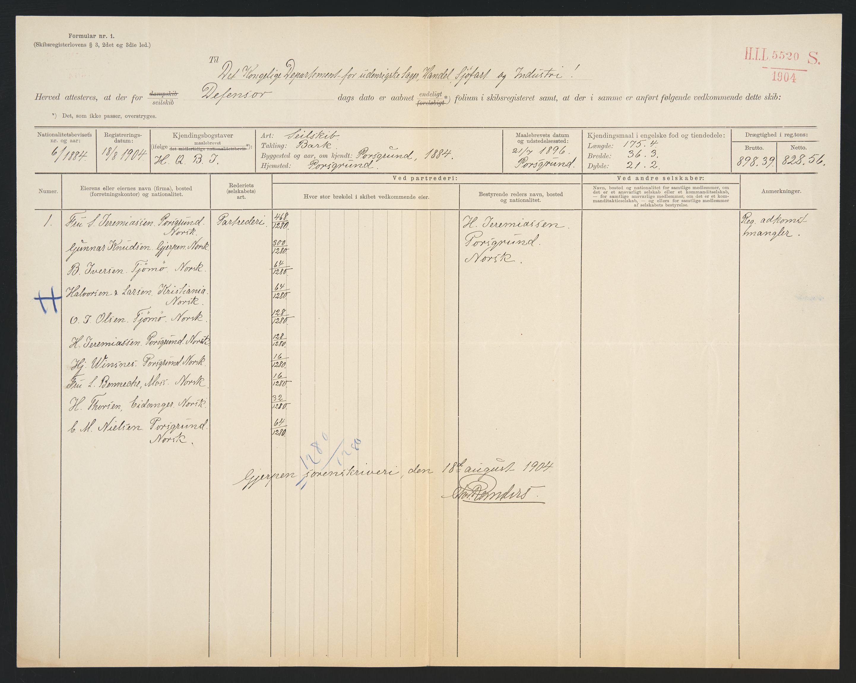 Sjøfartsdirektoratet med forløpere, skipsmapper slettede skip, AV/RA-S-4998/F/Fa/L0235: --, 1847-1930, s. 419