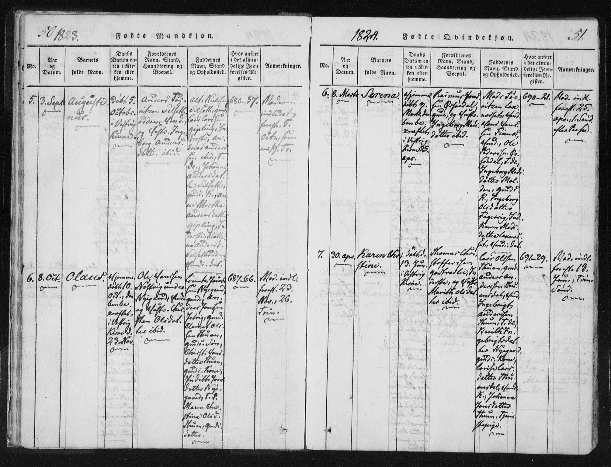 Ministerialprotokoller, klokkerbøker og fødselsregistre - Nord-Trøndelag, SAT/A-1458/744/L0417: Ministerialbok nr. 744A01, 1817-1842, s. 50-51