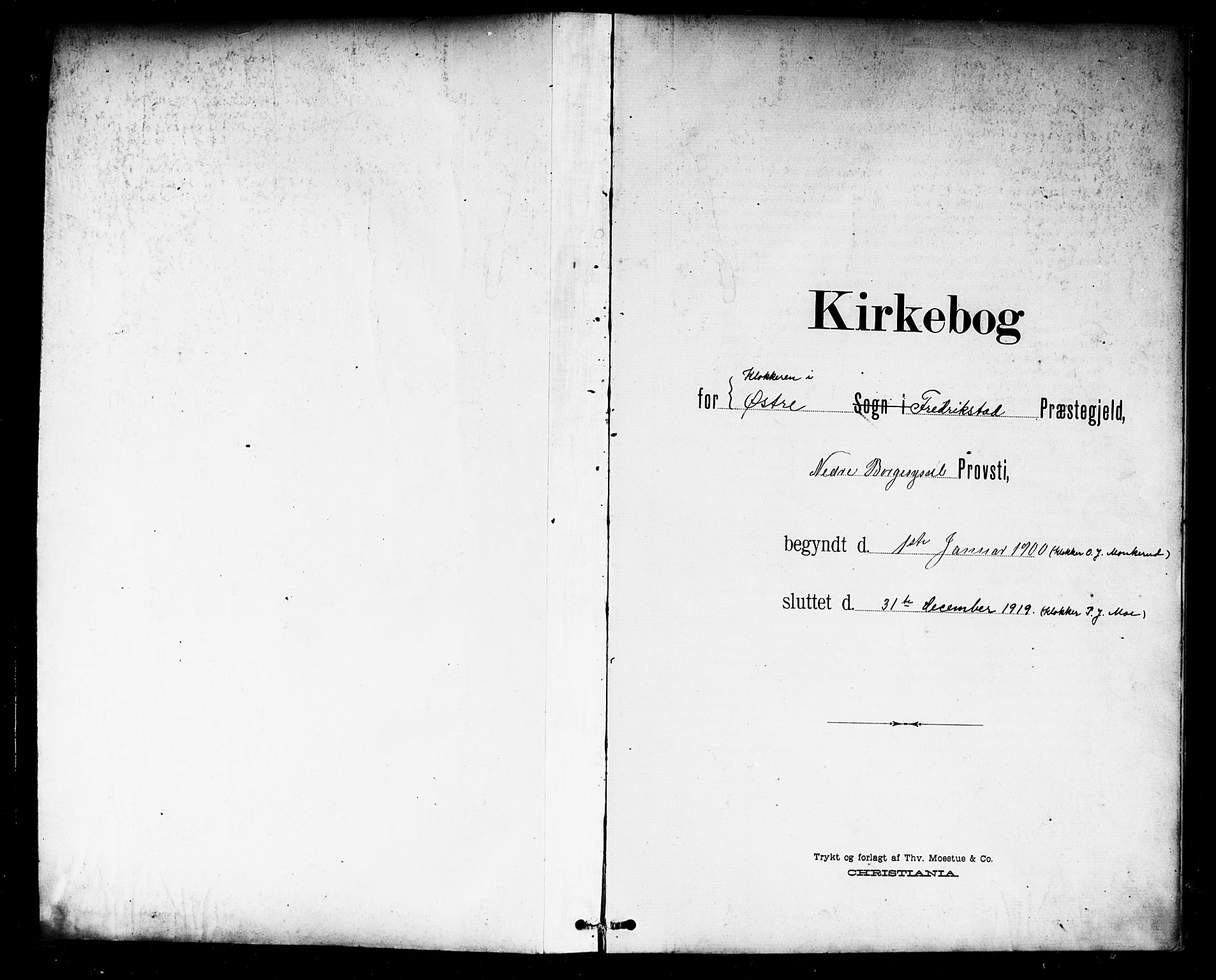 Østre Fredrikstad prestekontor Kirkebøker, AV/SAO-A-10907/G/Ga/L0002: Klokkerbok nr. 2, 1900-1919