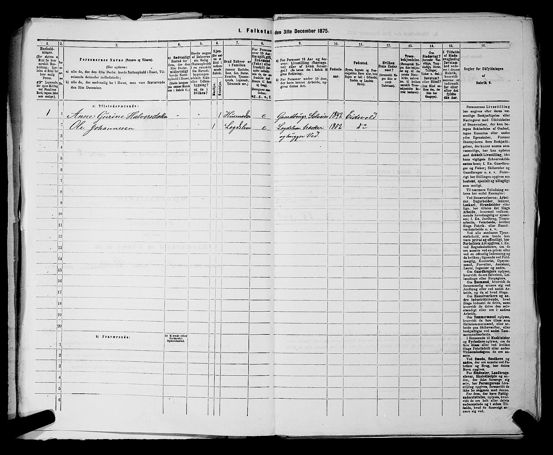 RA, Folketelling 1875 for 0237P Eidsvoll prestegjeld, 1875, s. 372