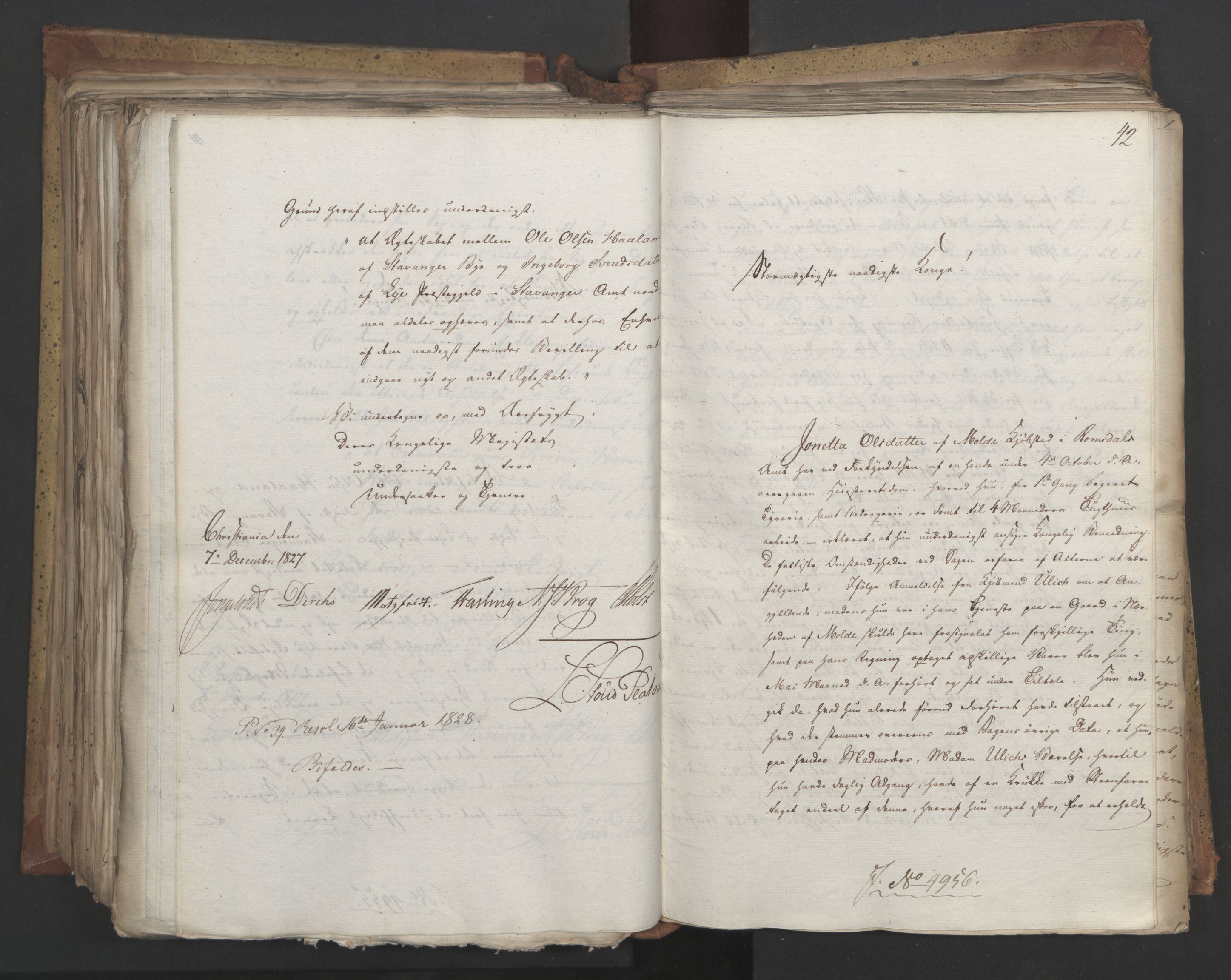 Statsrådsavdelingen i Stockholm, AV/RA-S-1003/D/Da/L0053: Regjeringsinnstillinger nr. 4800-5017, 1827, s. 471