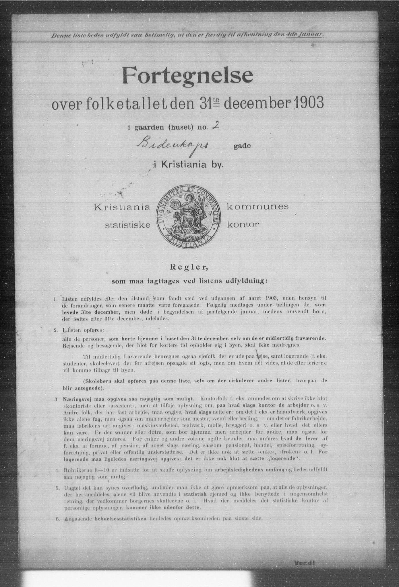 OBA, Kommunal folketelling 31.12.1903 for Kristiania kjøpstad, 1903, s. 1066