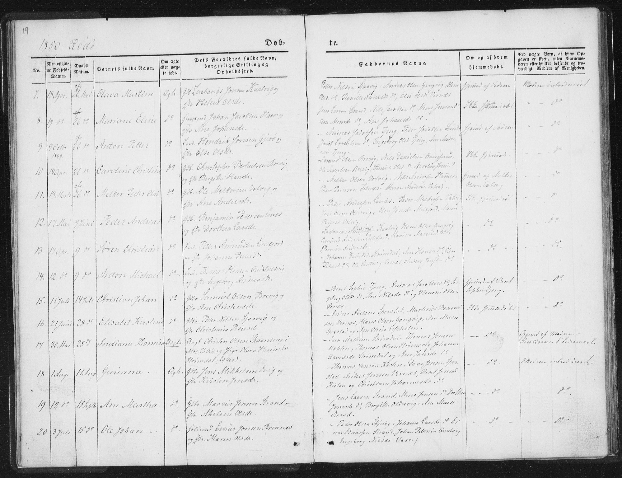 Ministerialprotokoller, klokkerbøker og fødselsregistre - Nordland, SAT/A-1459/841/L0602: Ministerialbok nr. 841A08 /1, 1845-1859, s. 19