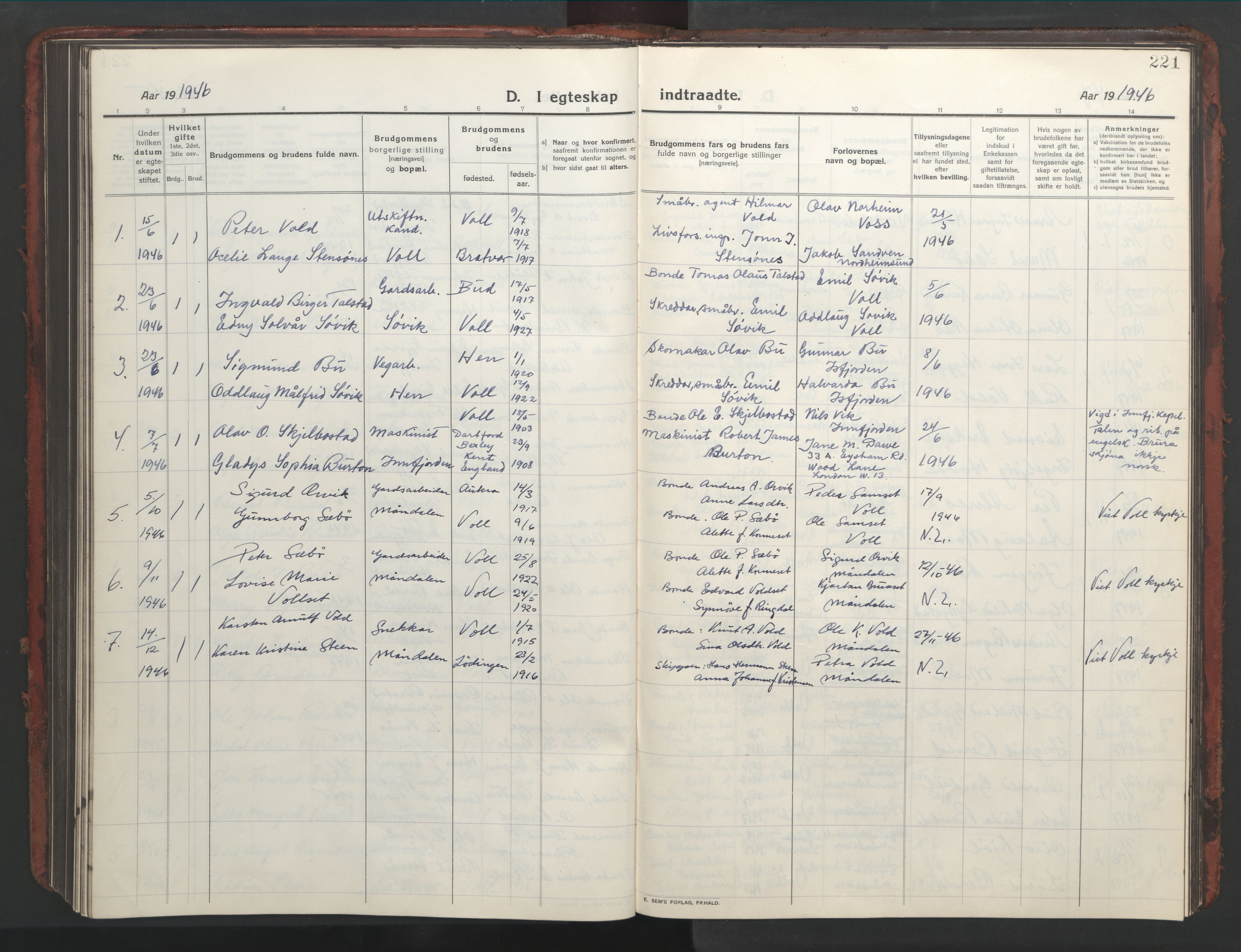 Ministerialprotokoller, klokkerbøker og fødselsregistre - Møre og Romsdal, SAT/A-1454/543/L0565: Klokkerbok nr. 543C03, 1916-1955, s. 221