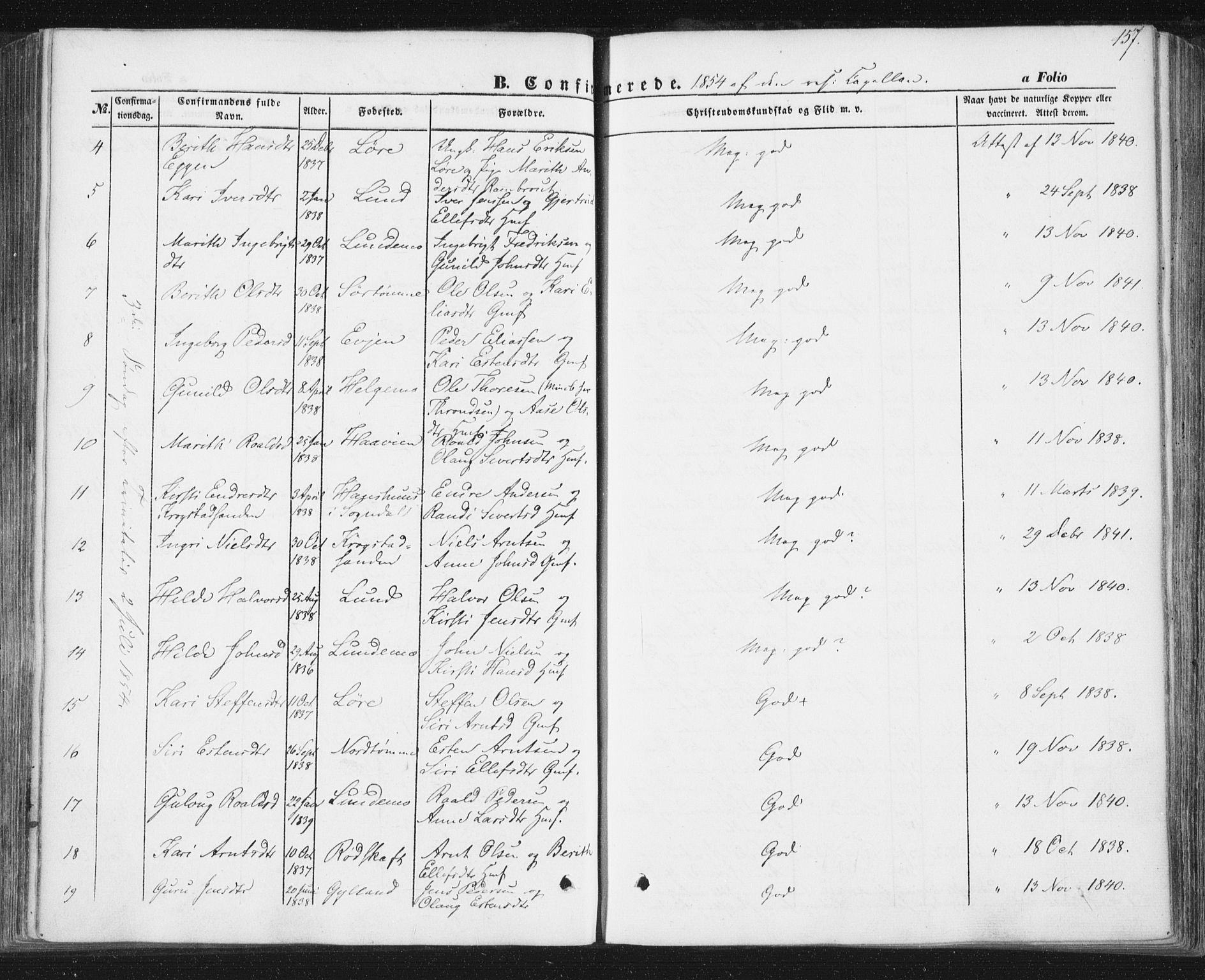 Ministerialprotokoller, klokkerbøker og fødselsregistre - Sør-Trøndelag, SAT/A-1456/692/L1103: Ministerialbok nr. 692A03, 1849-1870, s. 157